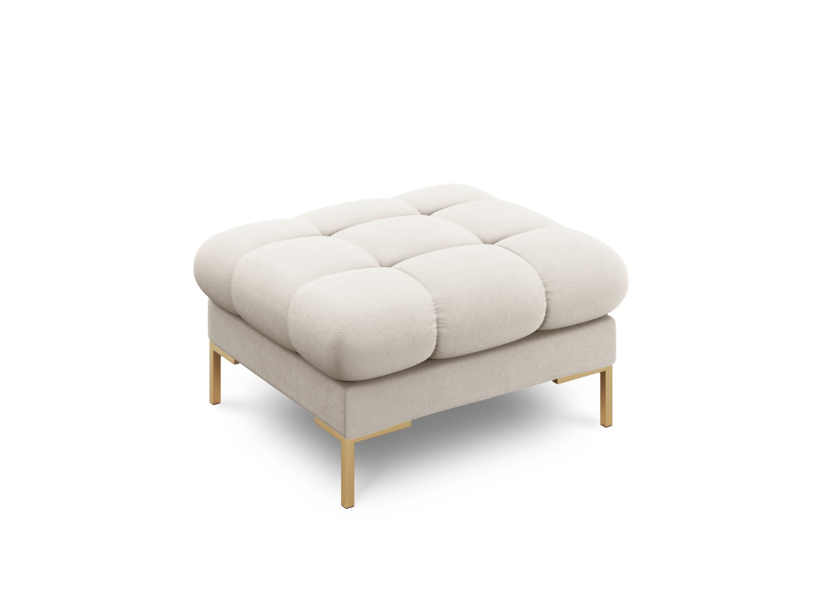 Cosmopolitan Design Poef Bali structurele stof, beige - 60x60x41cm