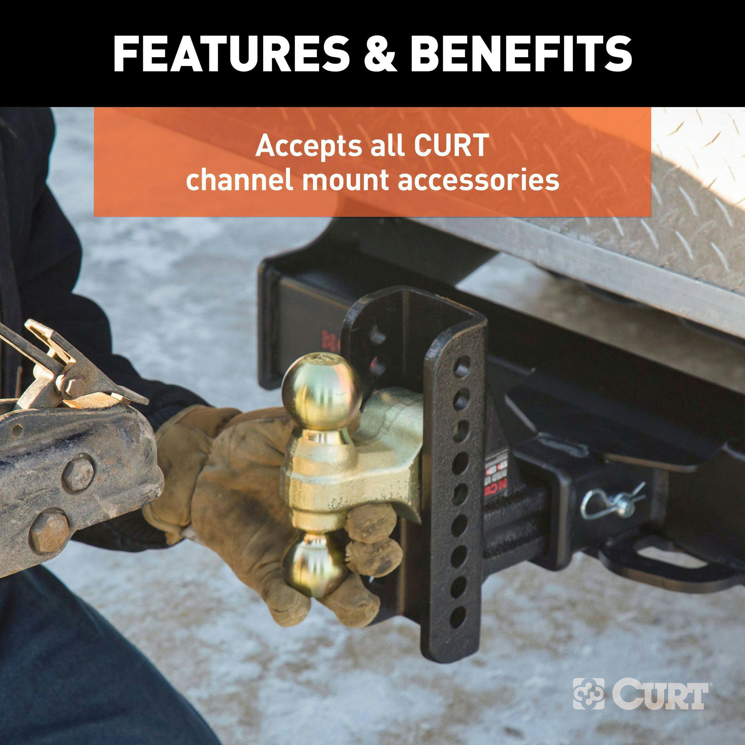 CURT Replacement Channel Mount Shank, 2-1/2-in