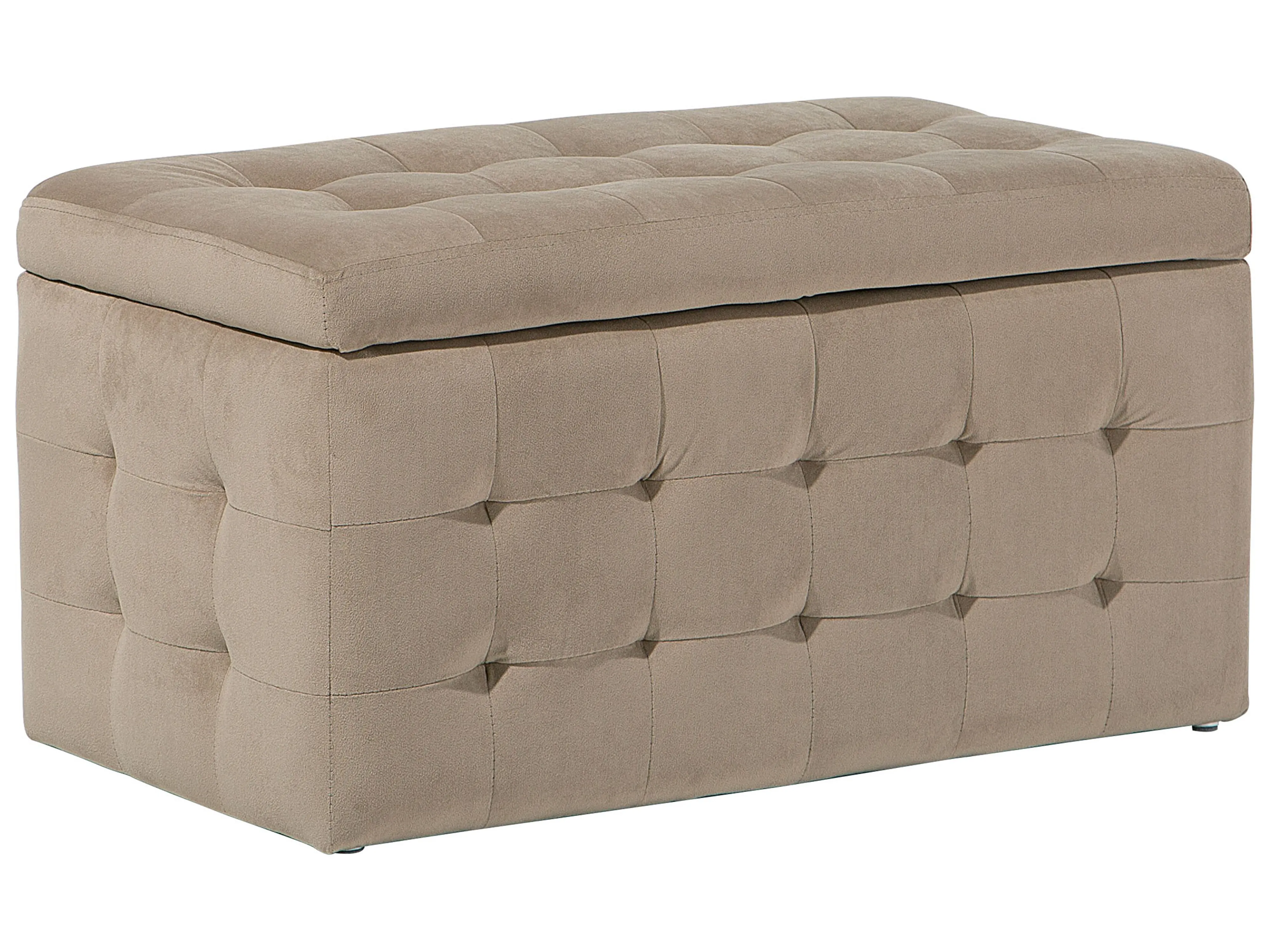 Storage Ottoman MICHIGAN Velvet Light Brown
