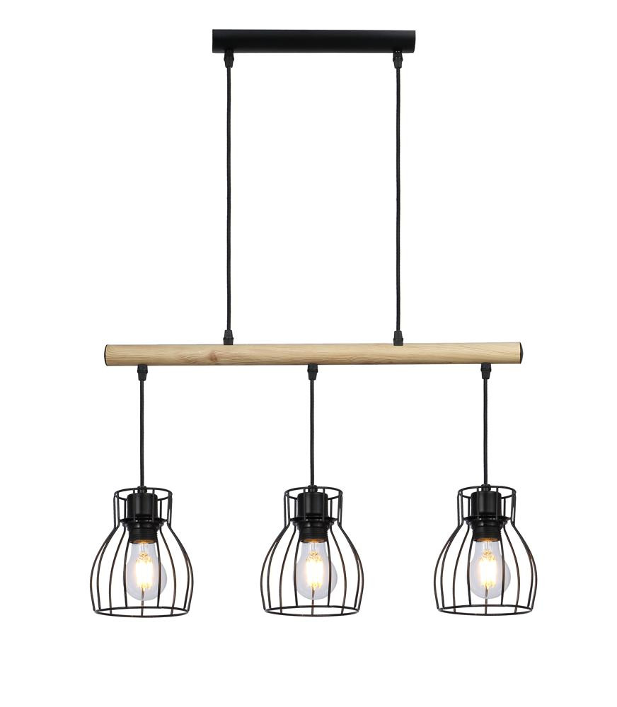 Lampa wisząca BERNITA 3x60w e27 czarny
