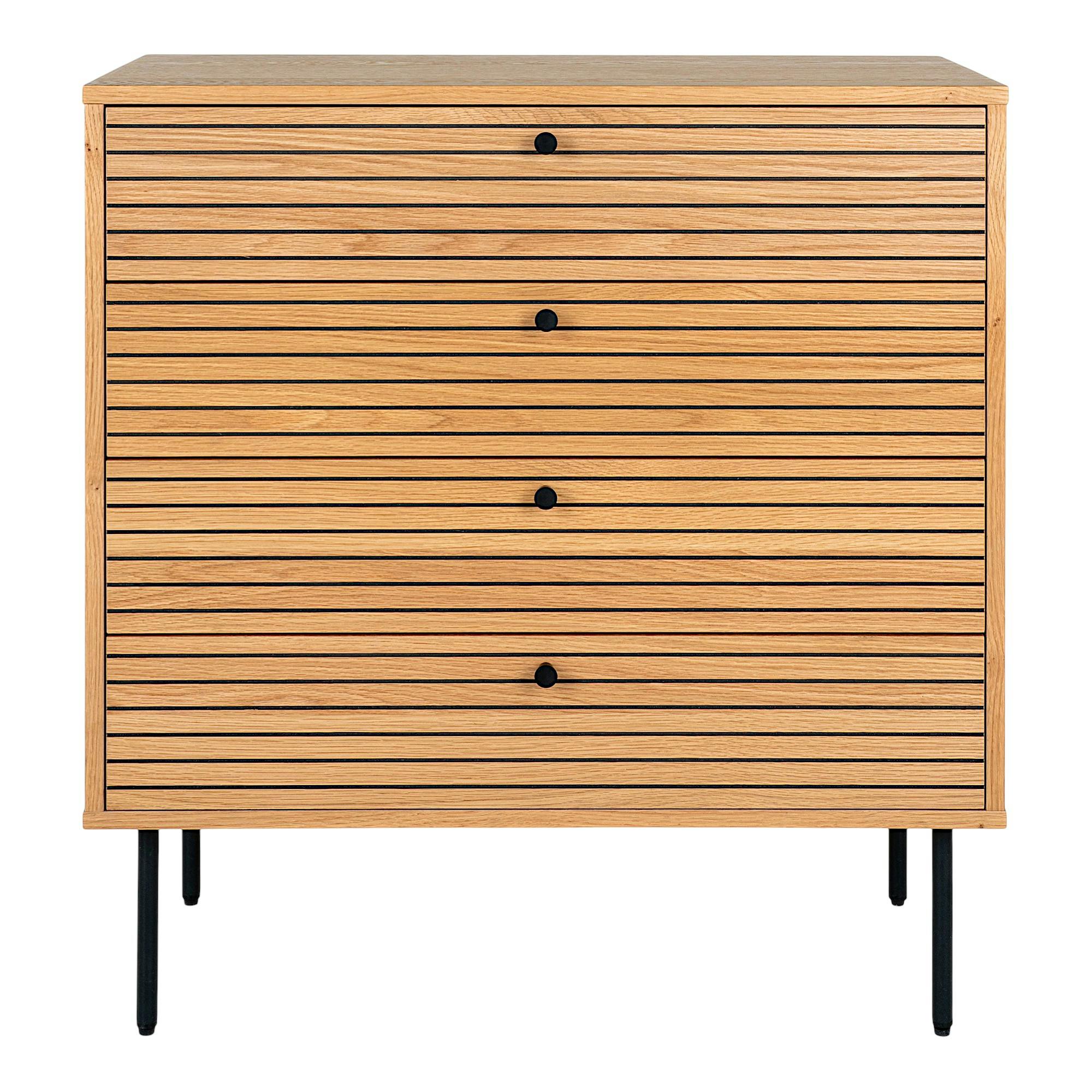 Commode d'entrée 4 tiroirs effet rainuré ASSENS