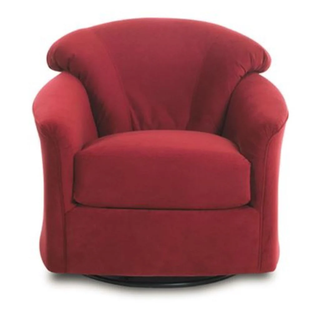Made to Order Klaussner Cushioned Red Swivel-Glide Chair