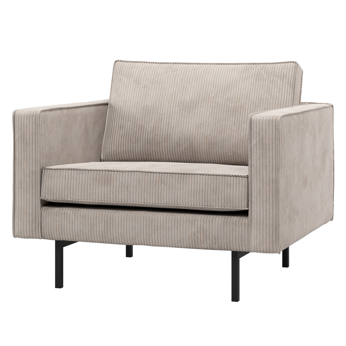 WOOOD fauteuil Rodeo - Ribstof - Ecru - 83x98x88