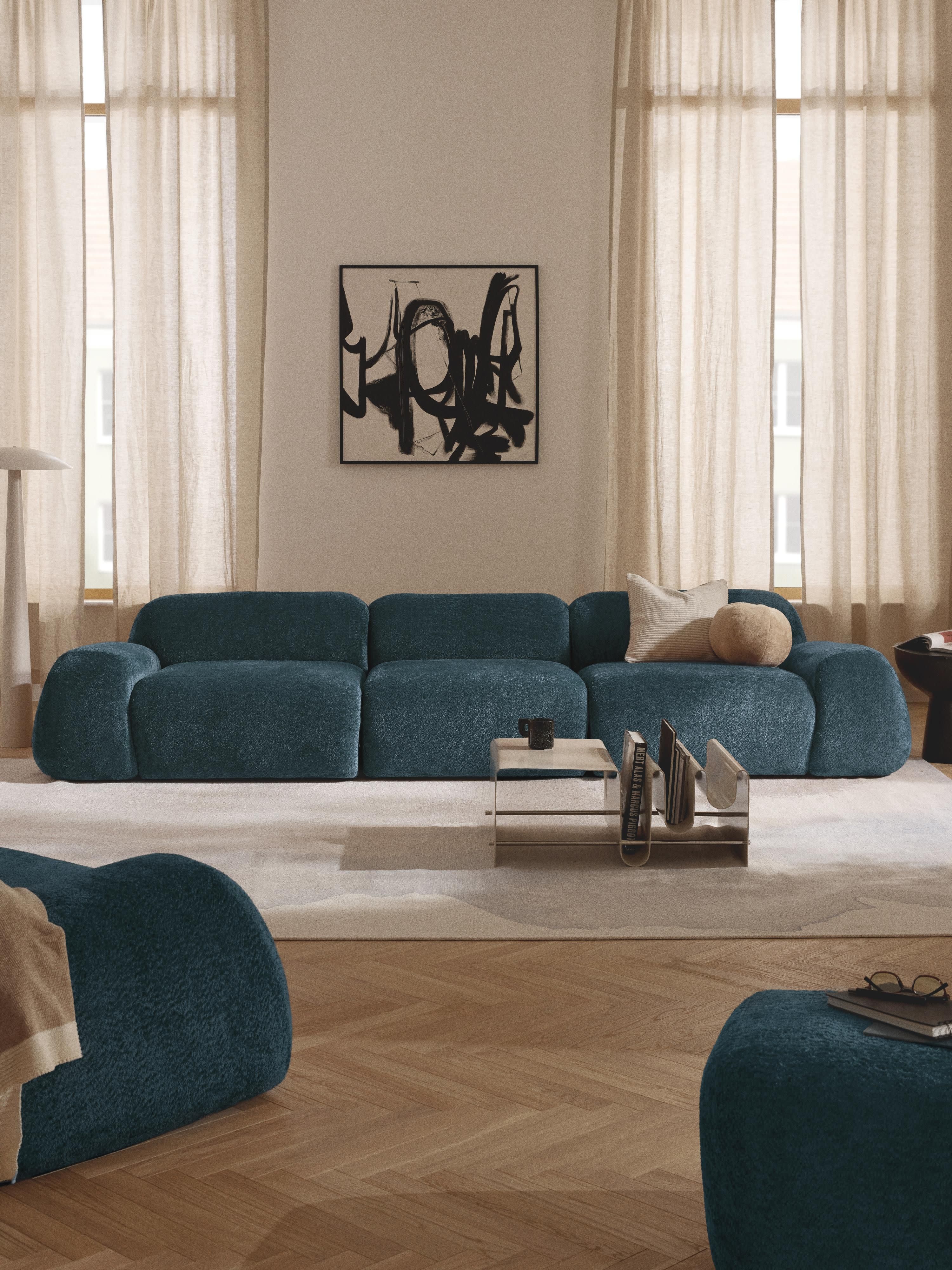 Modulares Sofa Wolke (4-Sitzer) aus Teddy-Bouclé