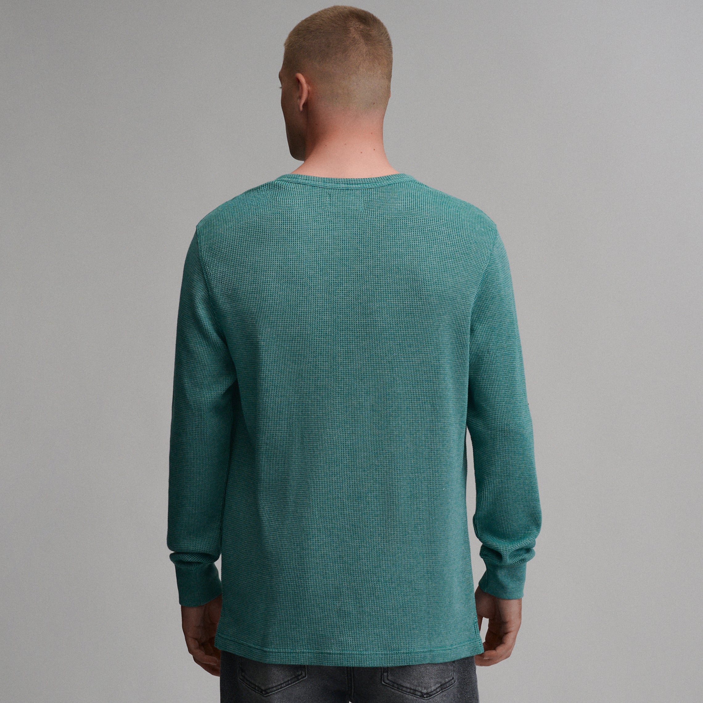 Men's Plaited Waffle Thermal Crew