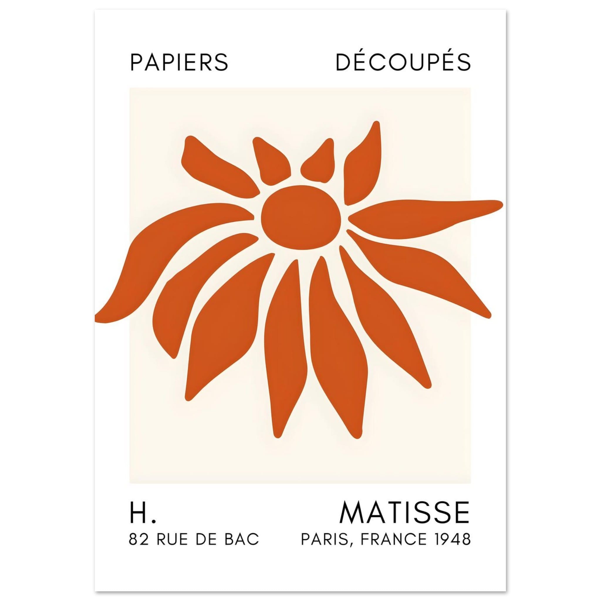 Artfulprints Poster Matisse – Deep sea dance orange  - A4 21x29.7 cm - Oranje