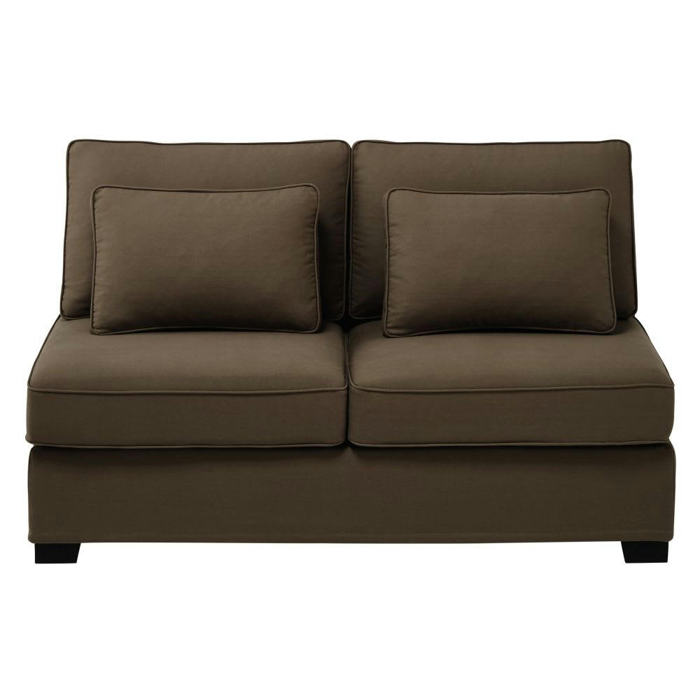 Milano - Chauffeuse pour canapé modulable 2 places gris taupe