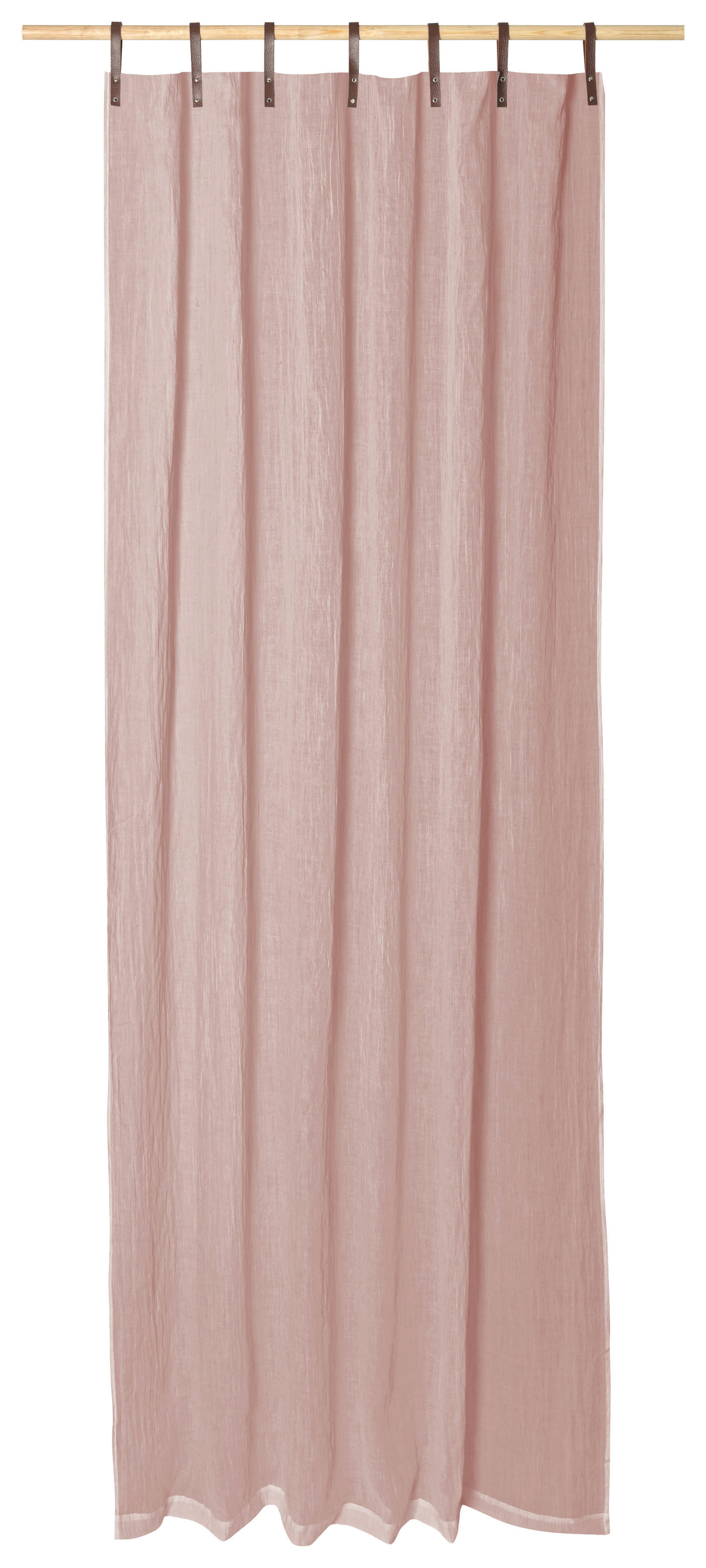 EVI - Panneau voilage finition pattes aspect cuir vieux rose 245 x 135