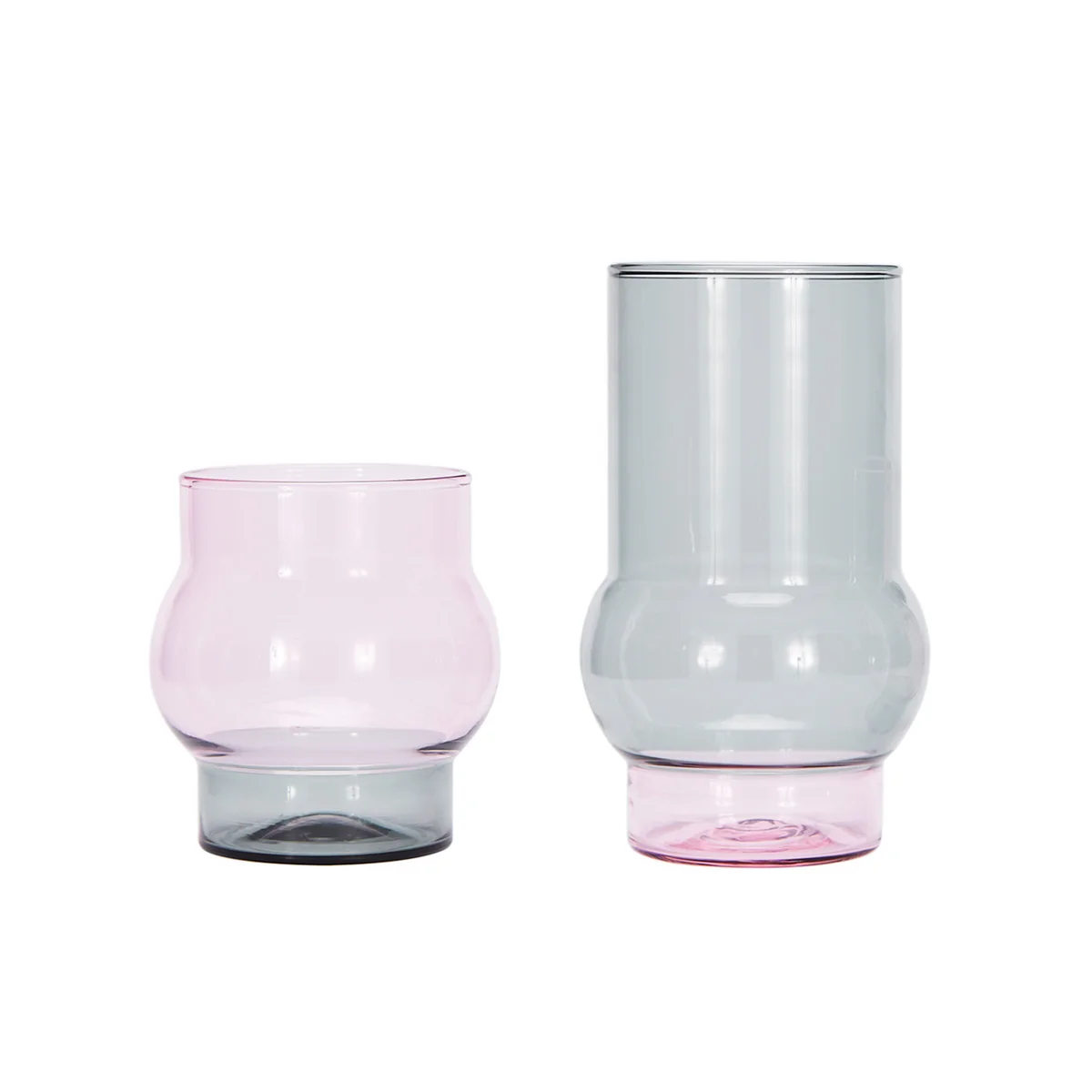 Tom Dixon - Bump Trinkgläser, H 9 cm, grau / grün (2er-Set)