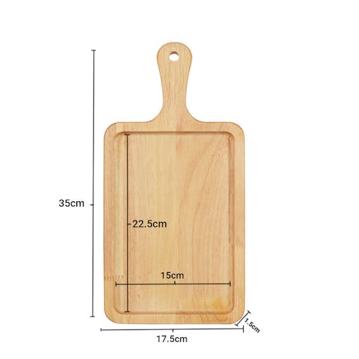 SOGA 35cm Rectangle Premium Wooden OakFood Serving Tray Charcuterie Board Paddle Home Decor