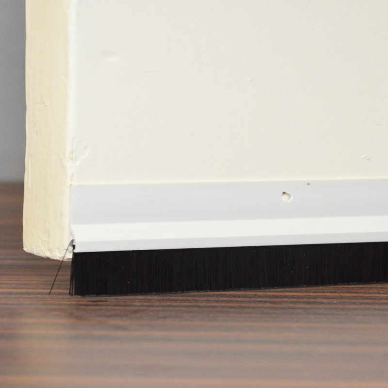 Bas de porte rigide à visser avec brosse blanc 100 cm CONFORTEX