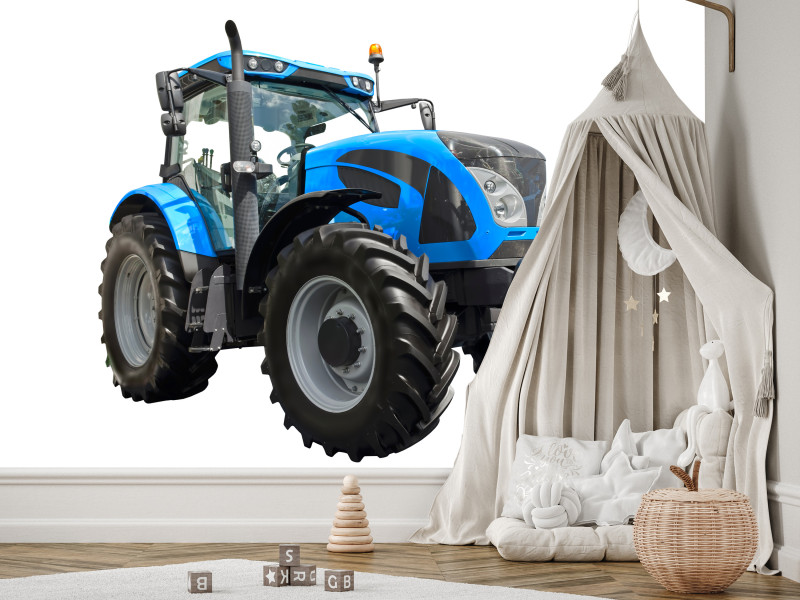 Fototapeta Niebieski traktor 100x70cm