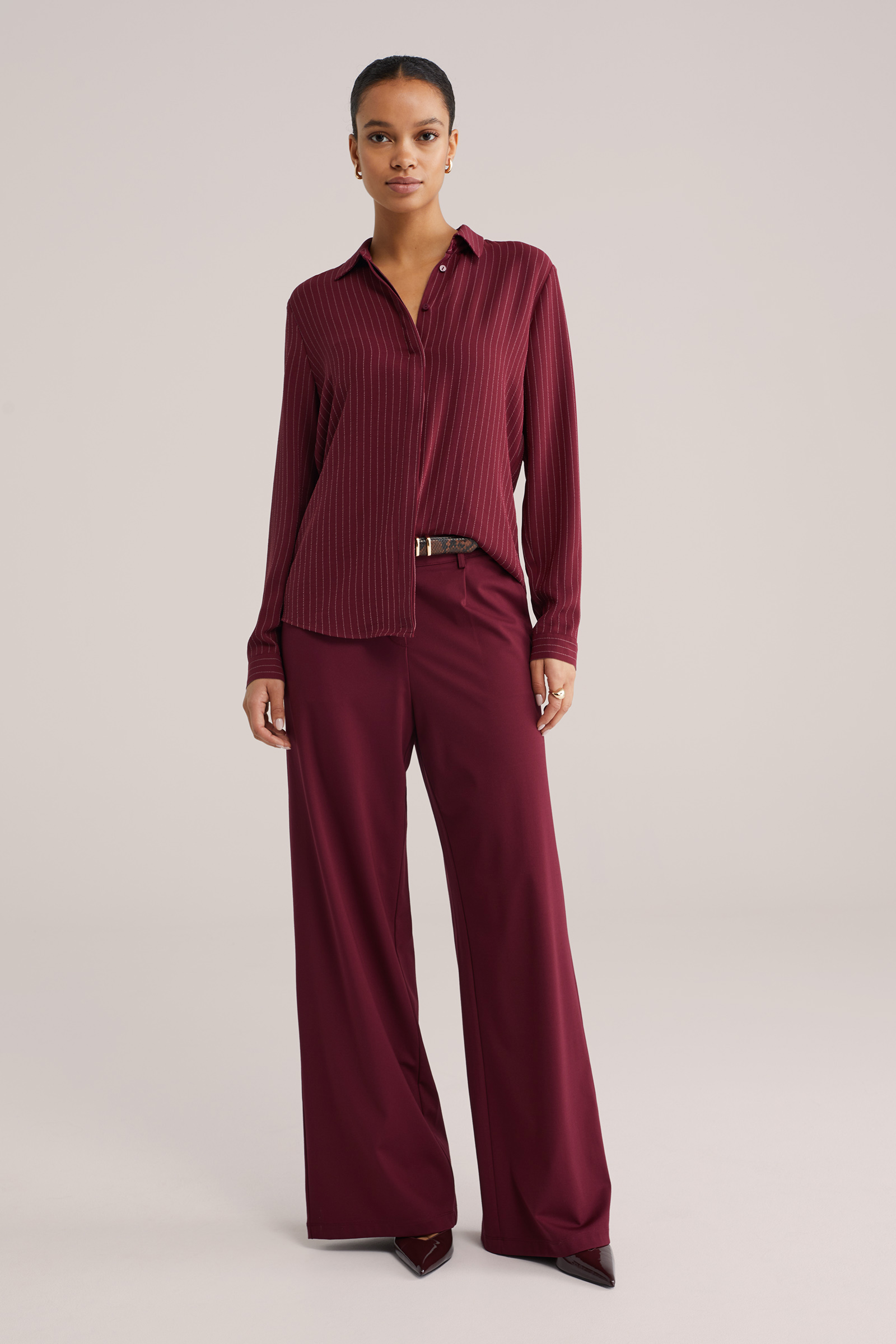 Dames straight leg jersey pantalon met stretch