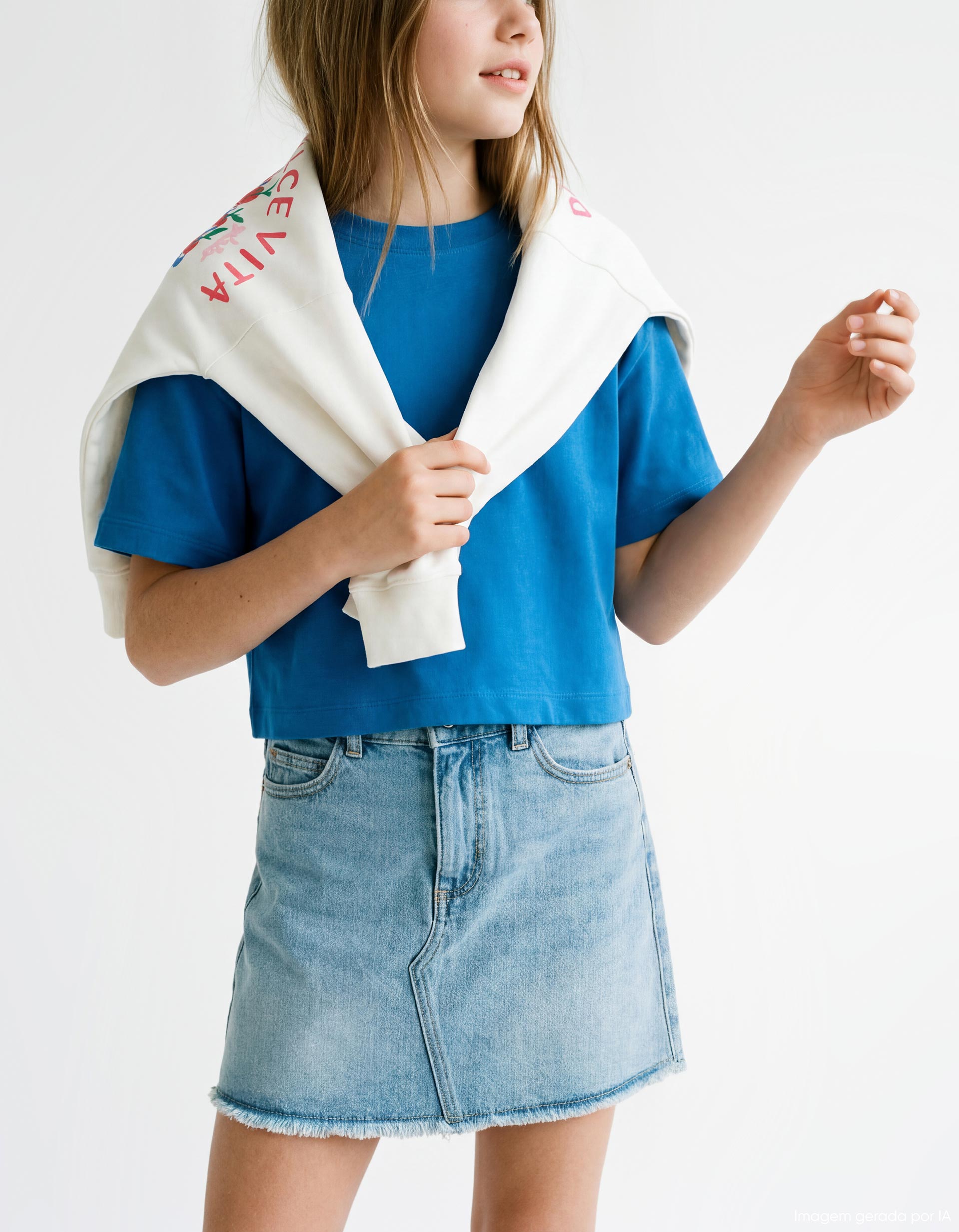 Saia de Ganga, Menina, Azul Claro