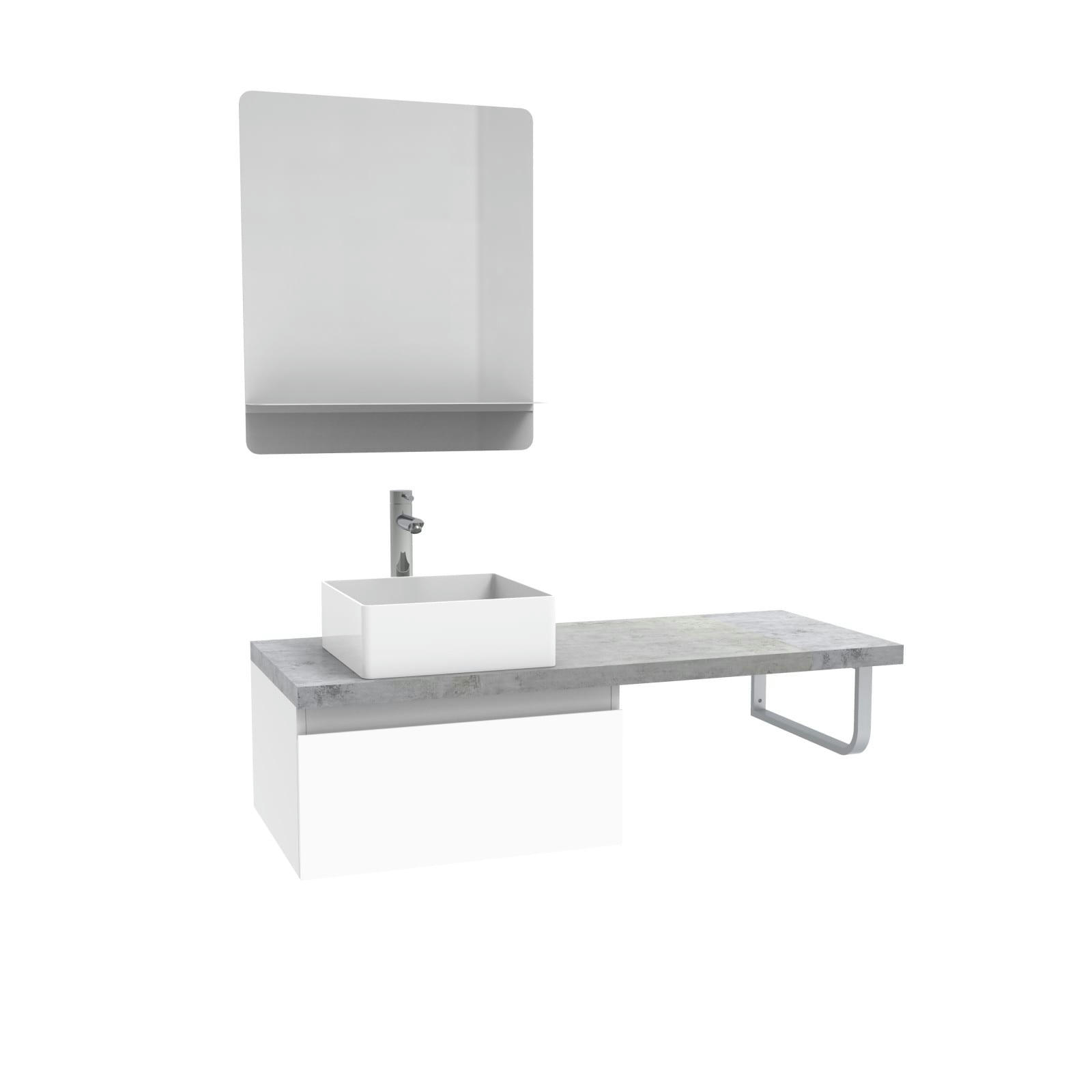 WILL - Meuble de salle de bain suspendu avec vasque et miroir WILL