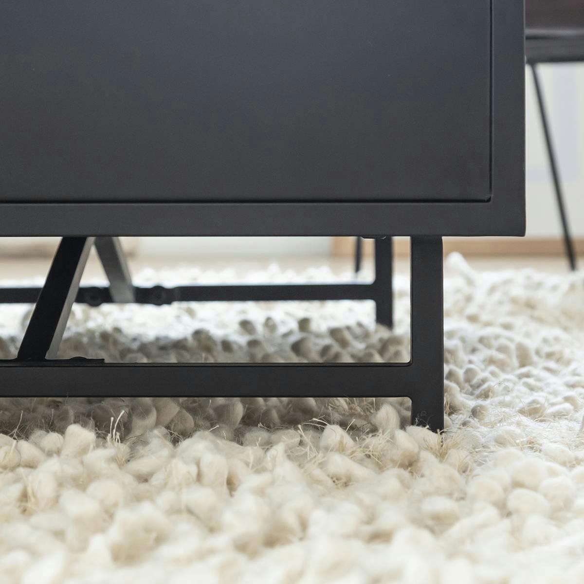 CLAUDINE - Table basse en métal noir 102 cm