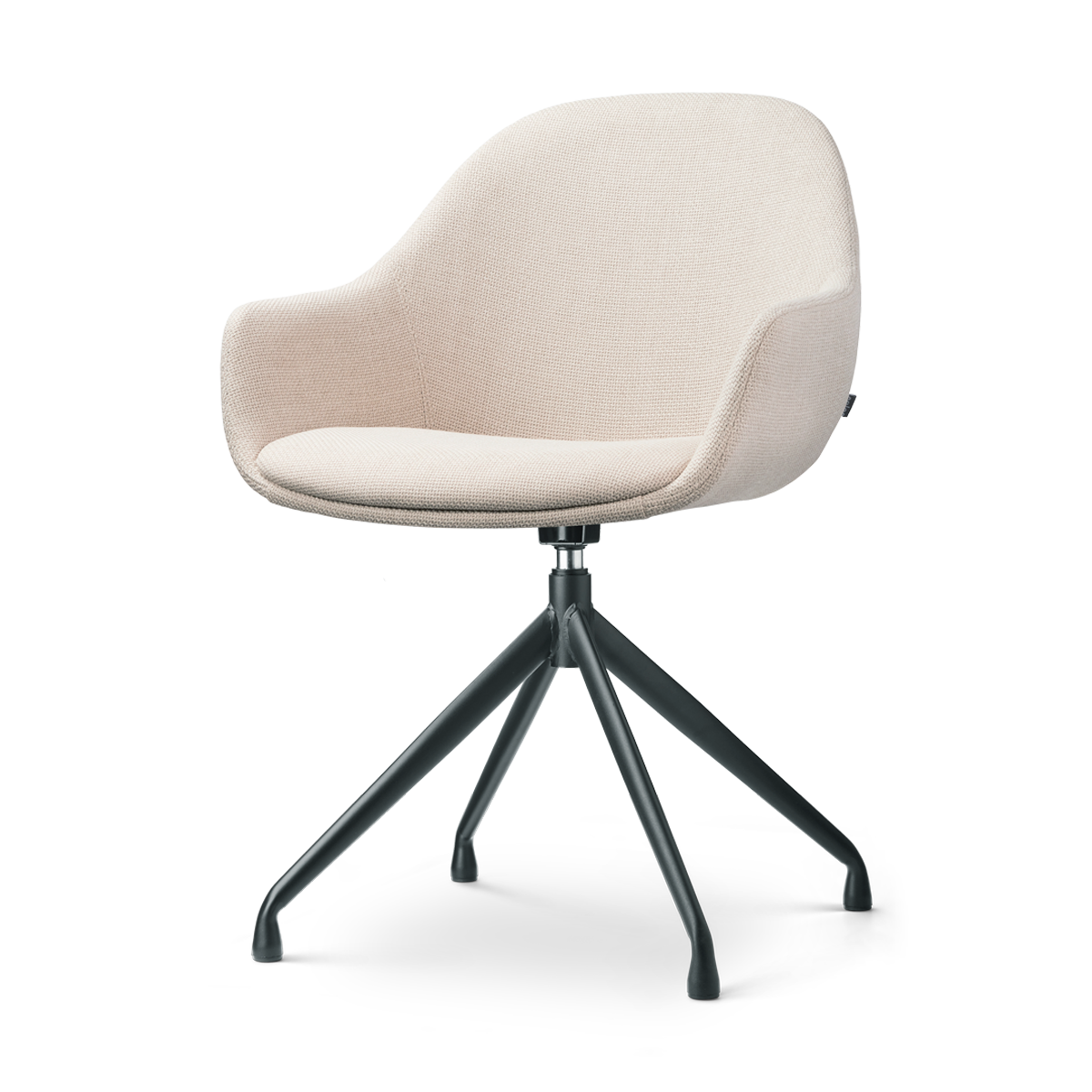 Nolon Nola-Mae Eetkamerstoel Beige - Draaibaar Zwart Onderstel