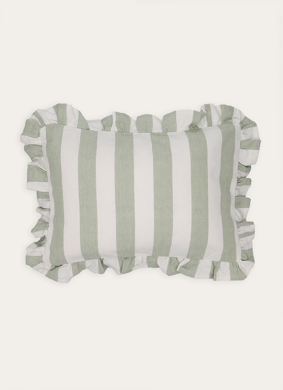 COUSSIN à RAYURES EN MATIÈRE TEXTURÉE VERT