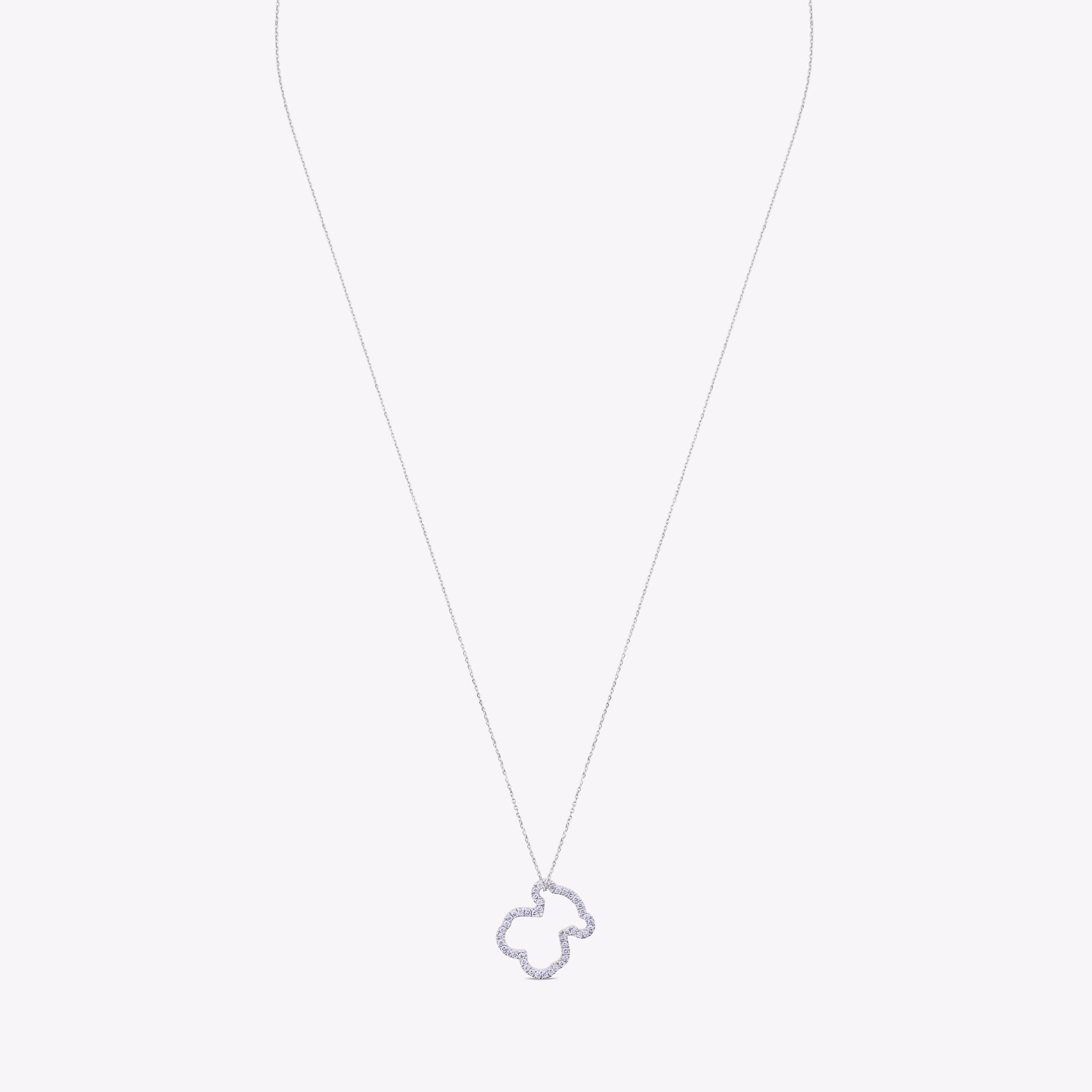 Collar de oro blanco con diamantes motivo oso mediano Icon Gems