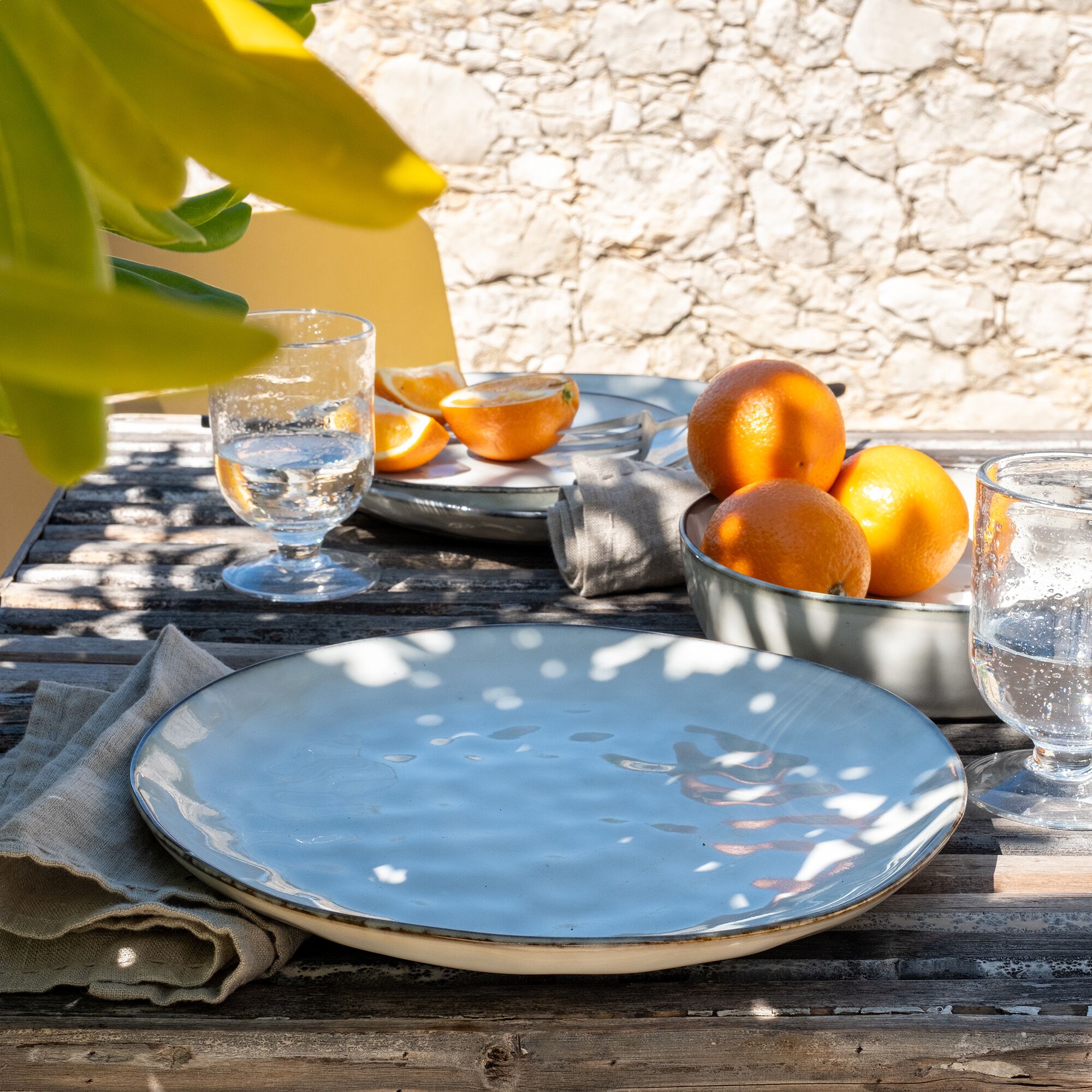 EDEN - Assiette à dessert en grès D20,5cm - beige roucas