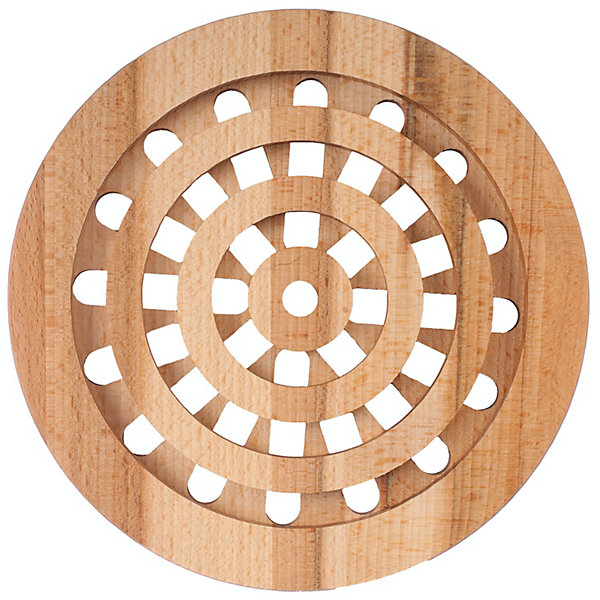 Creative Home Dessous De Plat Bois De Hêtre Rond 19,5 Cm - Réversible Résistant À La Chaleur Antidérapant