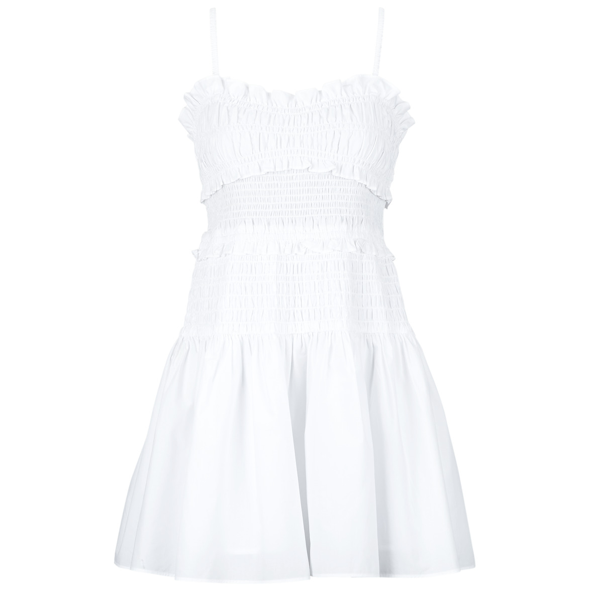 MICHAEL Michael Kors - POPLIN SMOCKED MINI DRESS - White