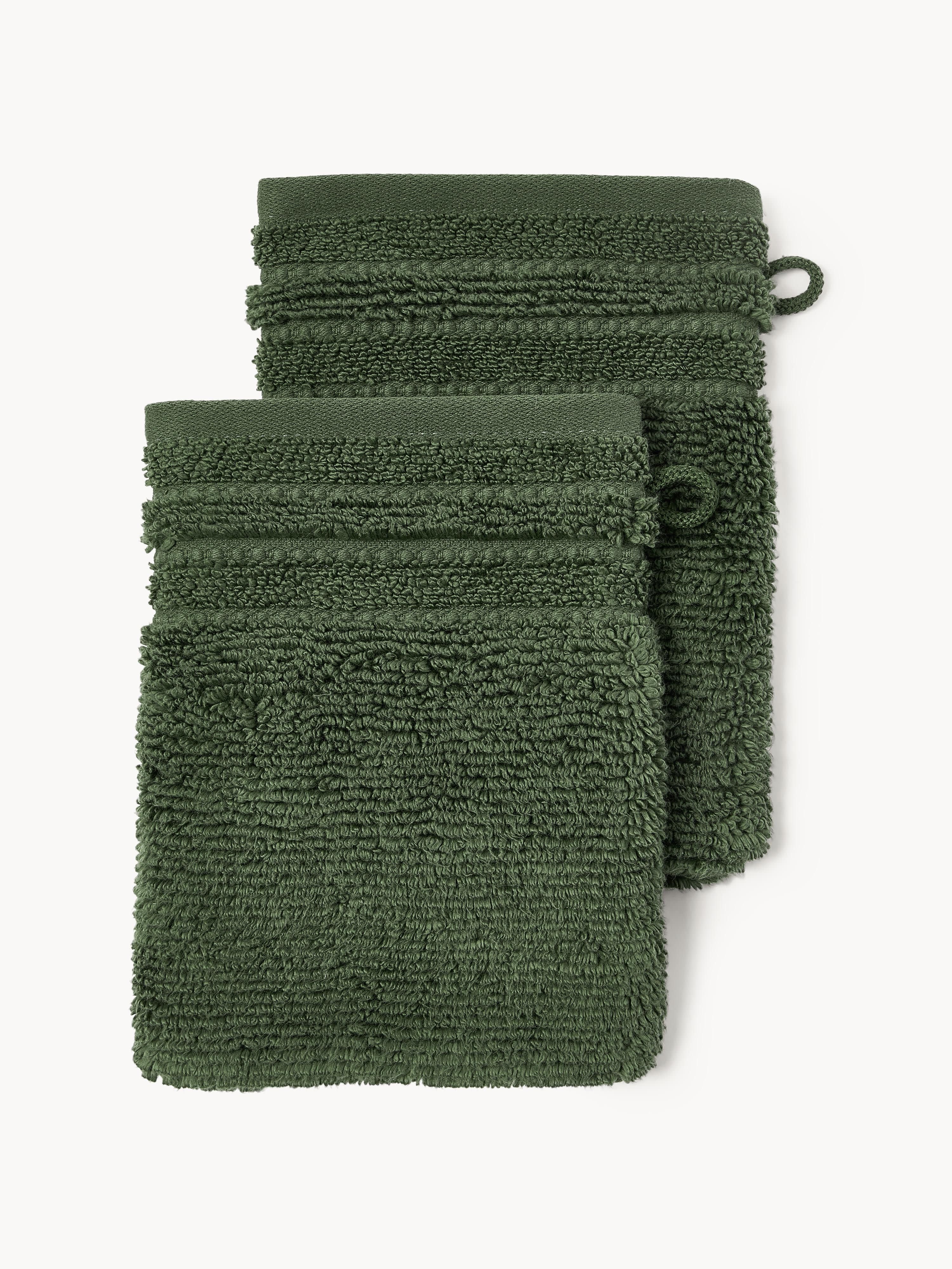 Waschhandschuhe Luxe mit Streifenbordüre, 2er-Set