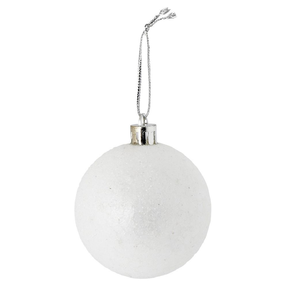 Boule de No&euml;l paillette blanche Ø6cm x3