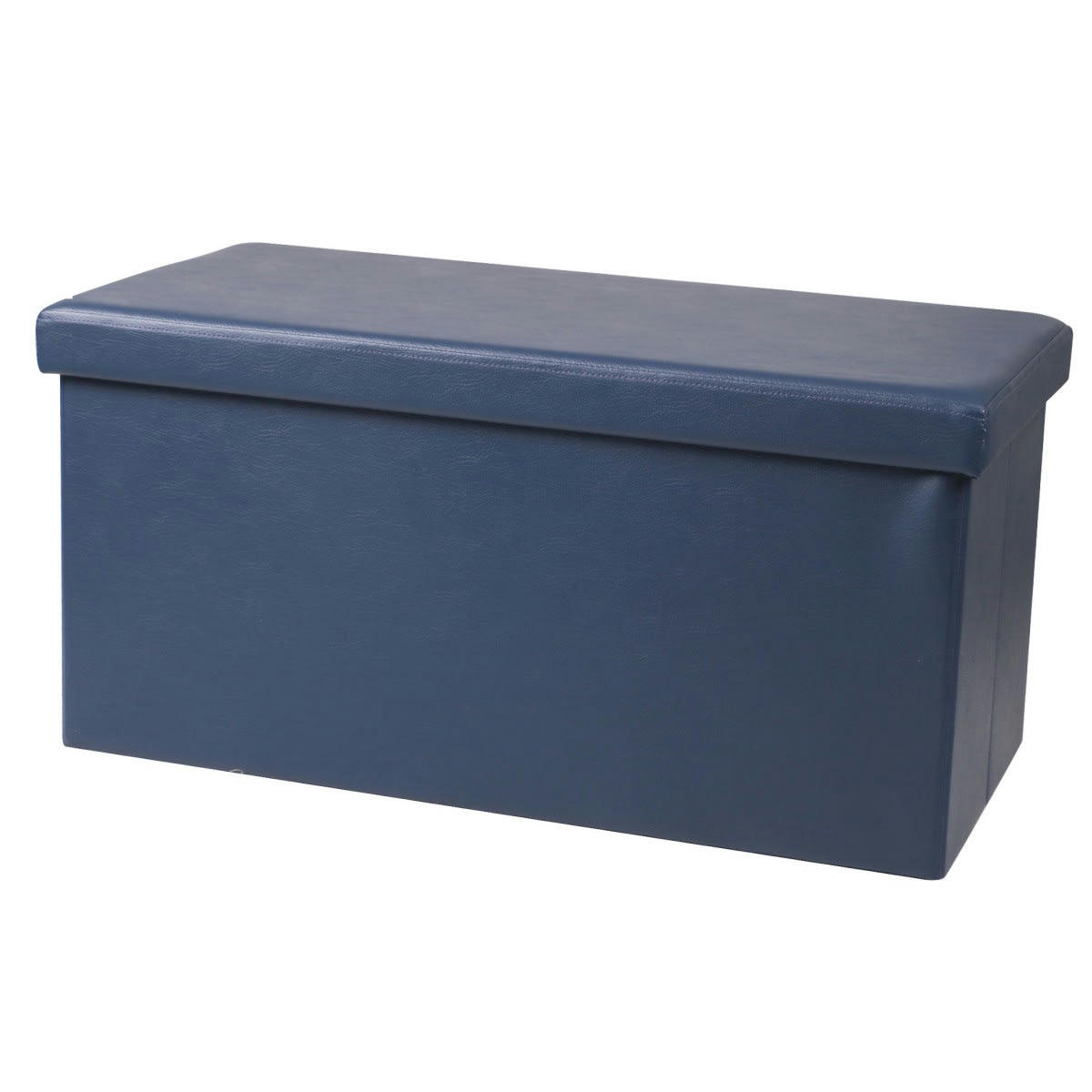 - Banquette coffre de rangement similicuir bleu