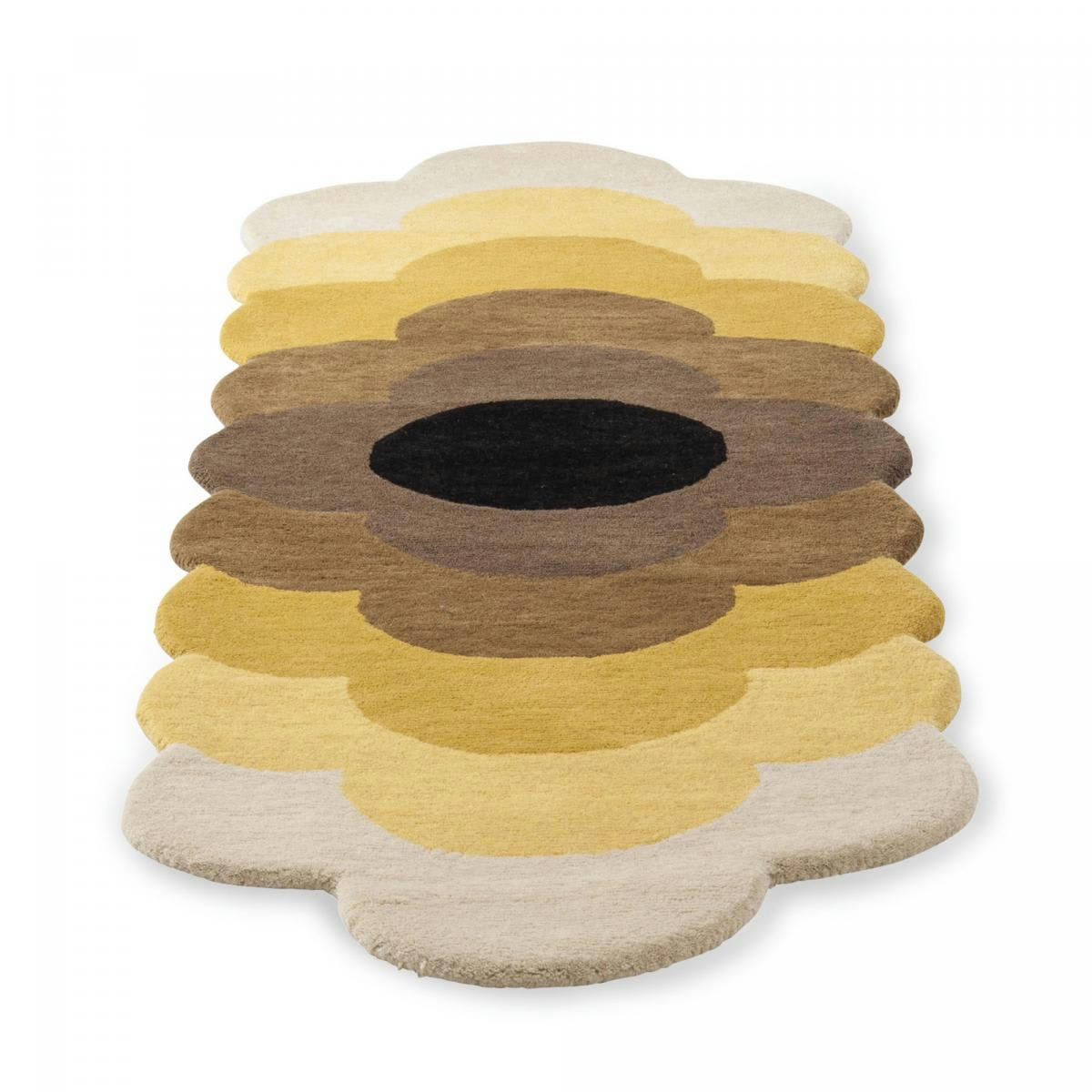 OPTICAL FLOWER - Tapis salon jaune 67x230
