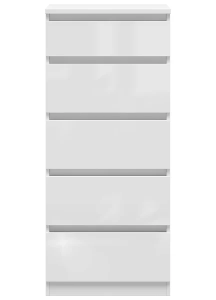 Komoda Tetrix 50 cm z 5 szufladami biały połysk