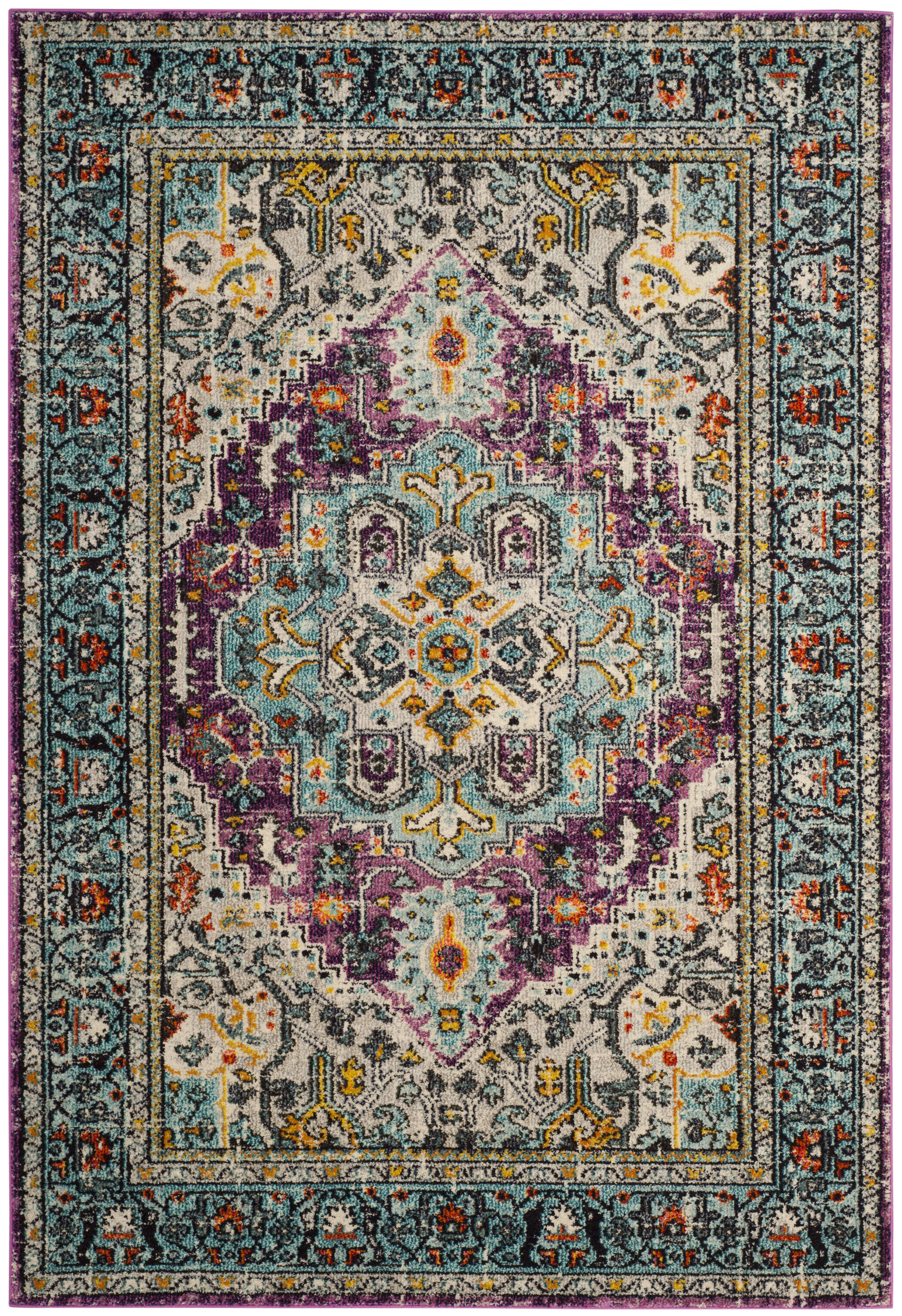 MONACO - Tapis de salon interieur en violet & bleu clair, 155 x 231 cm