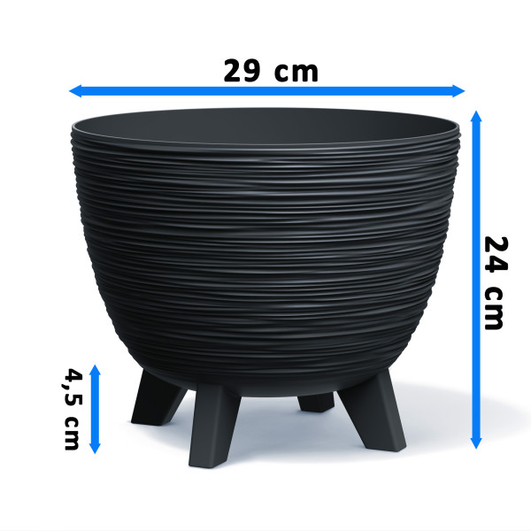 Donica Doniczka Misa Na Kwiaty 29 Cm Do Ogrodu Na Nóżkach Wrzosy