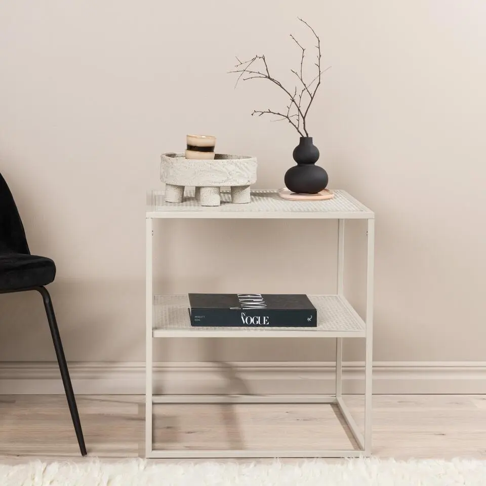 Bijzettafel Beige Metaal - 55x55x60cm - Netz
