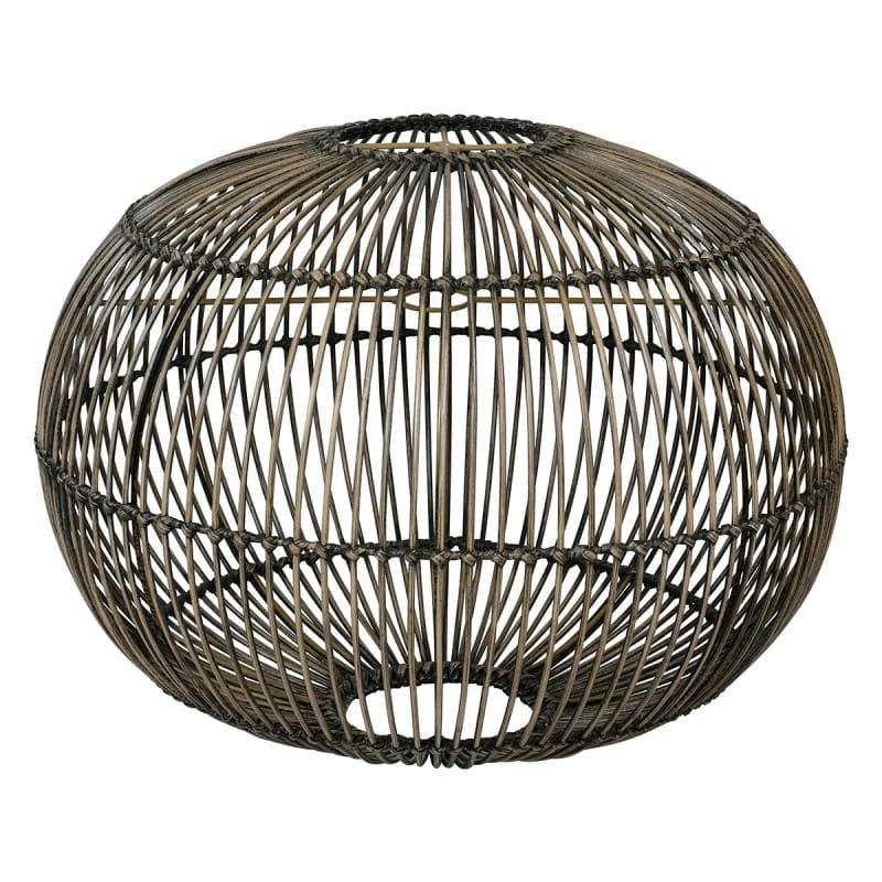 - Abat-jour rond en rotin