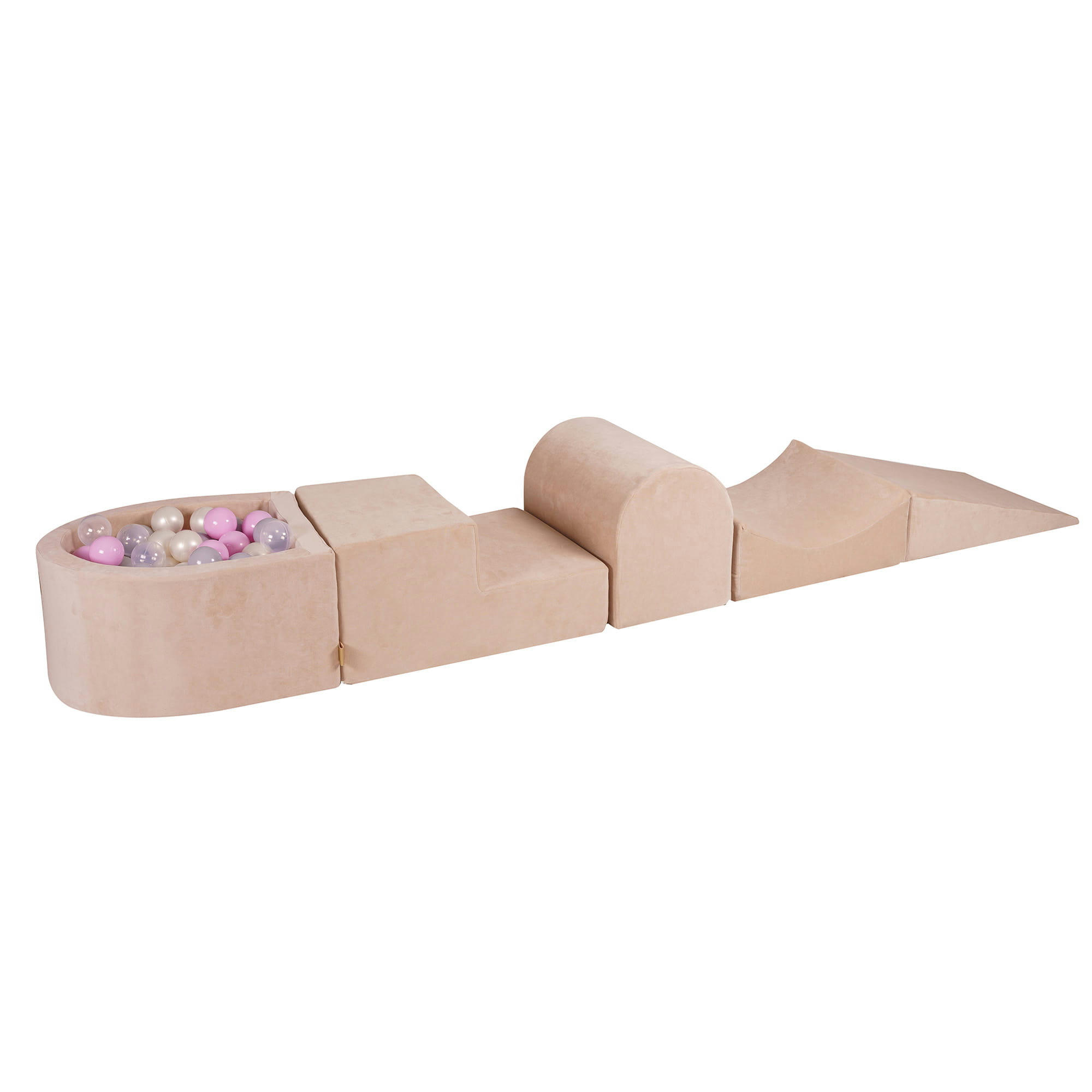 - Aire de jeu mousse, balle Transparent/Rose Pastel/Blanc Perle/Gris W45