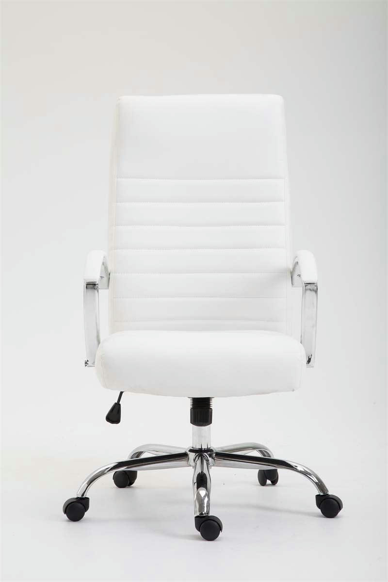 VALAIS - Chaise de bureau réglable pivotant en similicuir Blanc