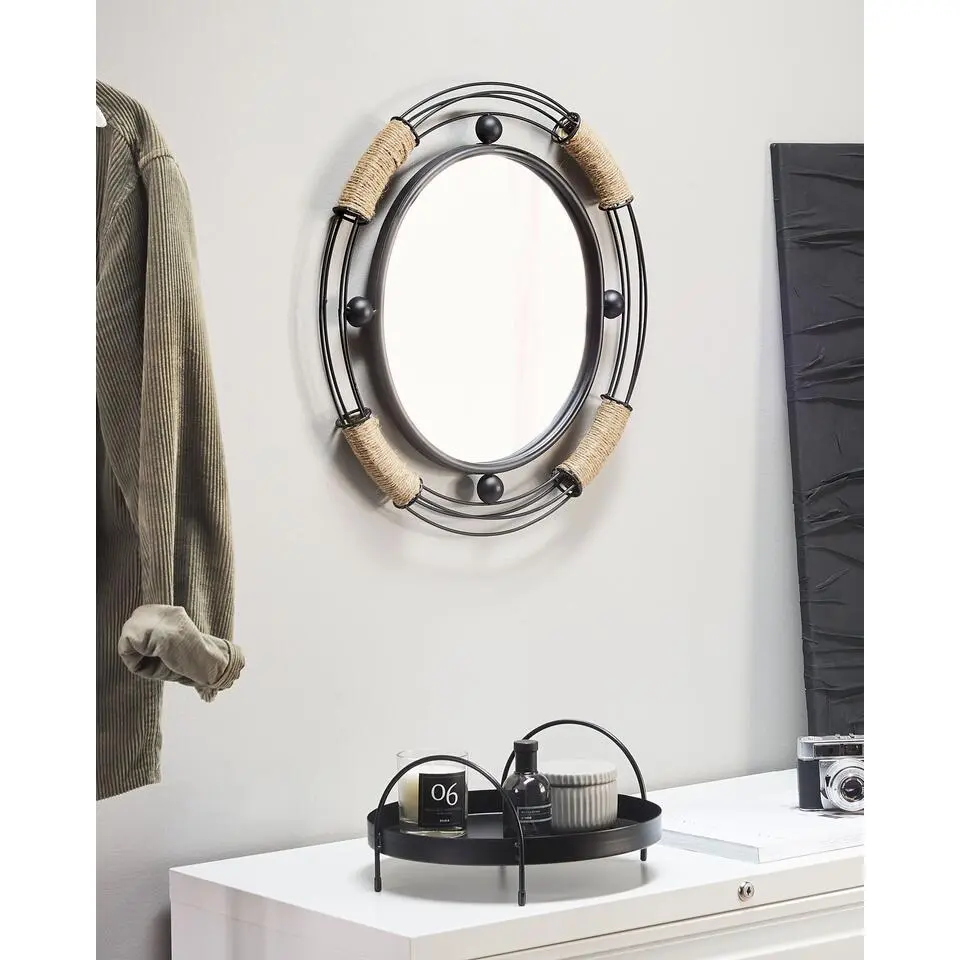 MOULINS - Wandspiegel - Zwart - Metaal