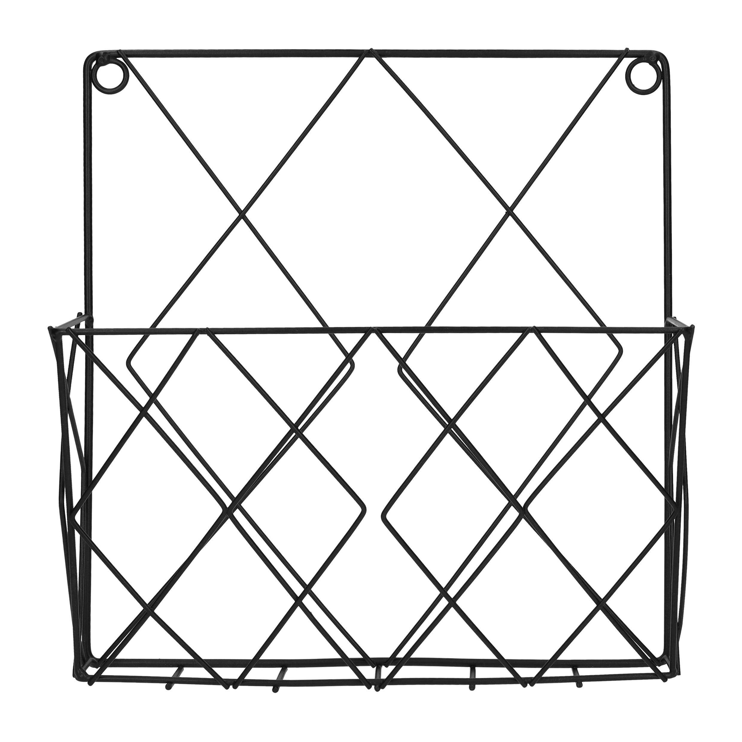 QUVIO Tijdschriften organizer wand - 25 x 26 cm - Metaal - Zwart