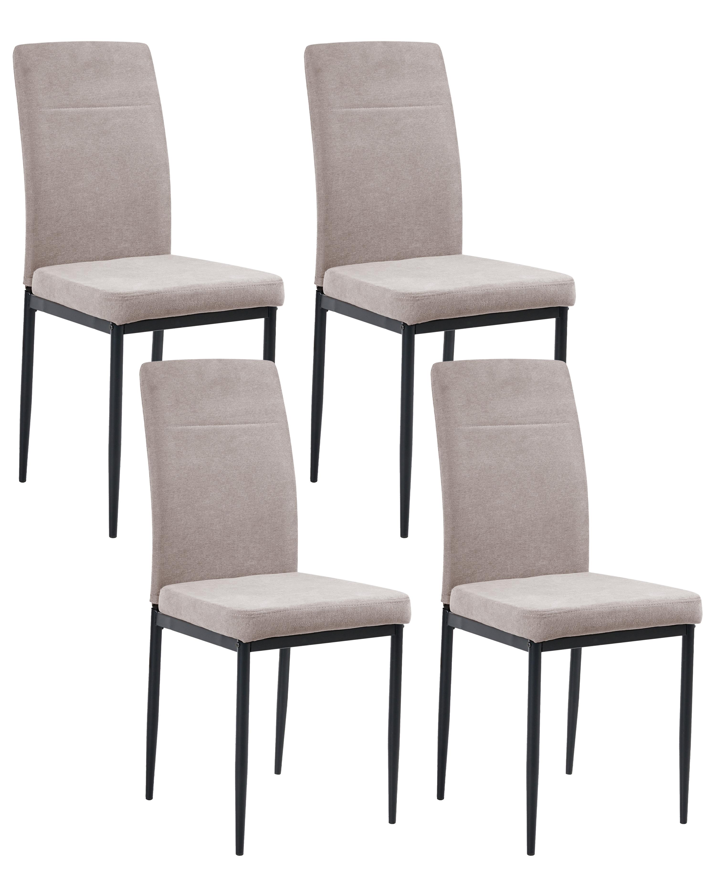 Set of 4 Dining Chairs RINER Fabric Taupe