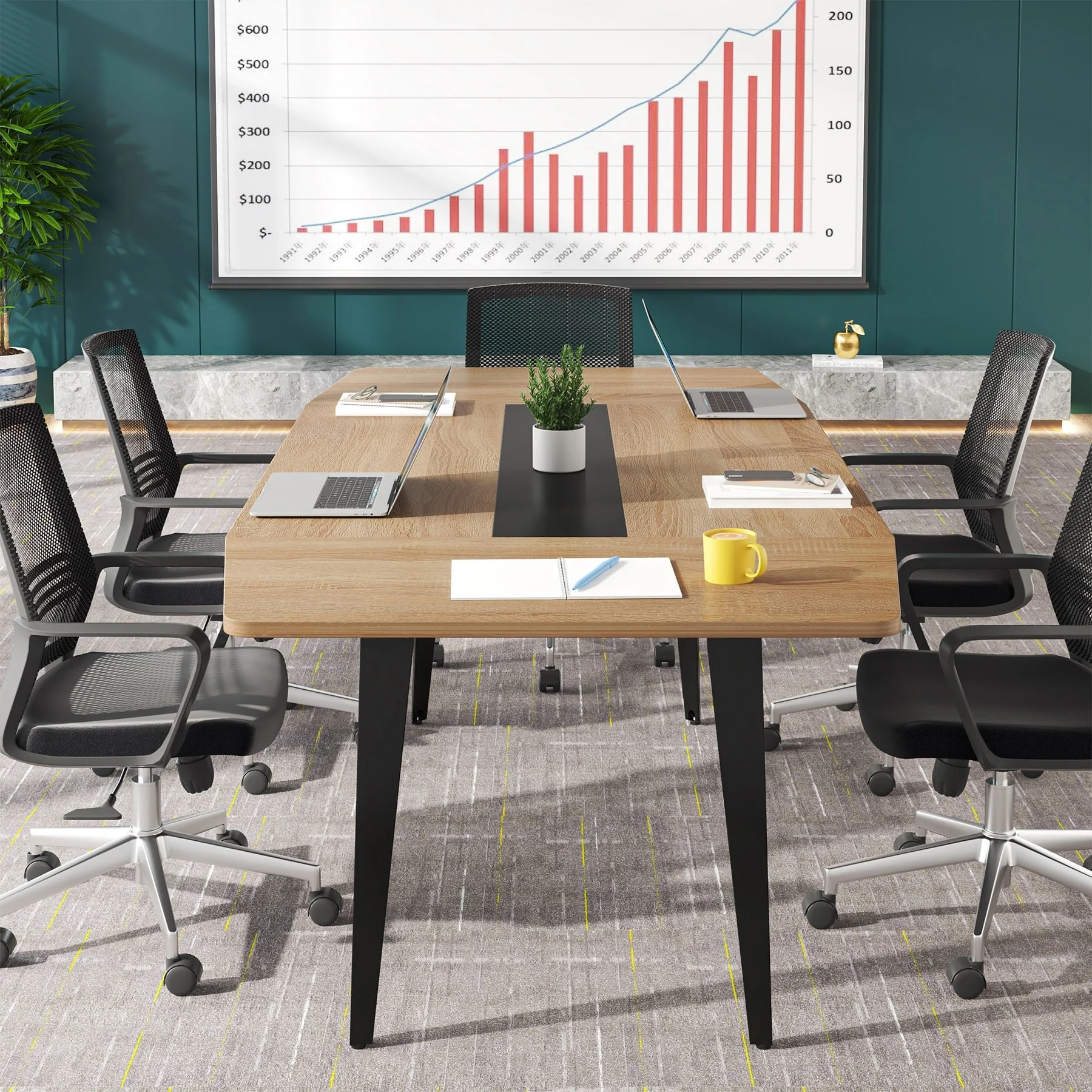 6FT Conference Table, Boat Shaped Meeting Table