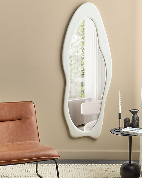Miroir REIGNY 57 cm 160 cm Velours Blanc
