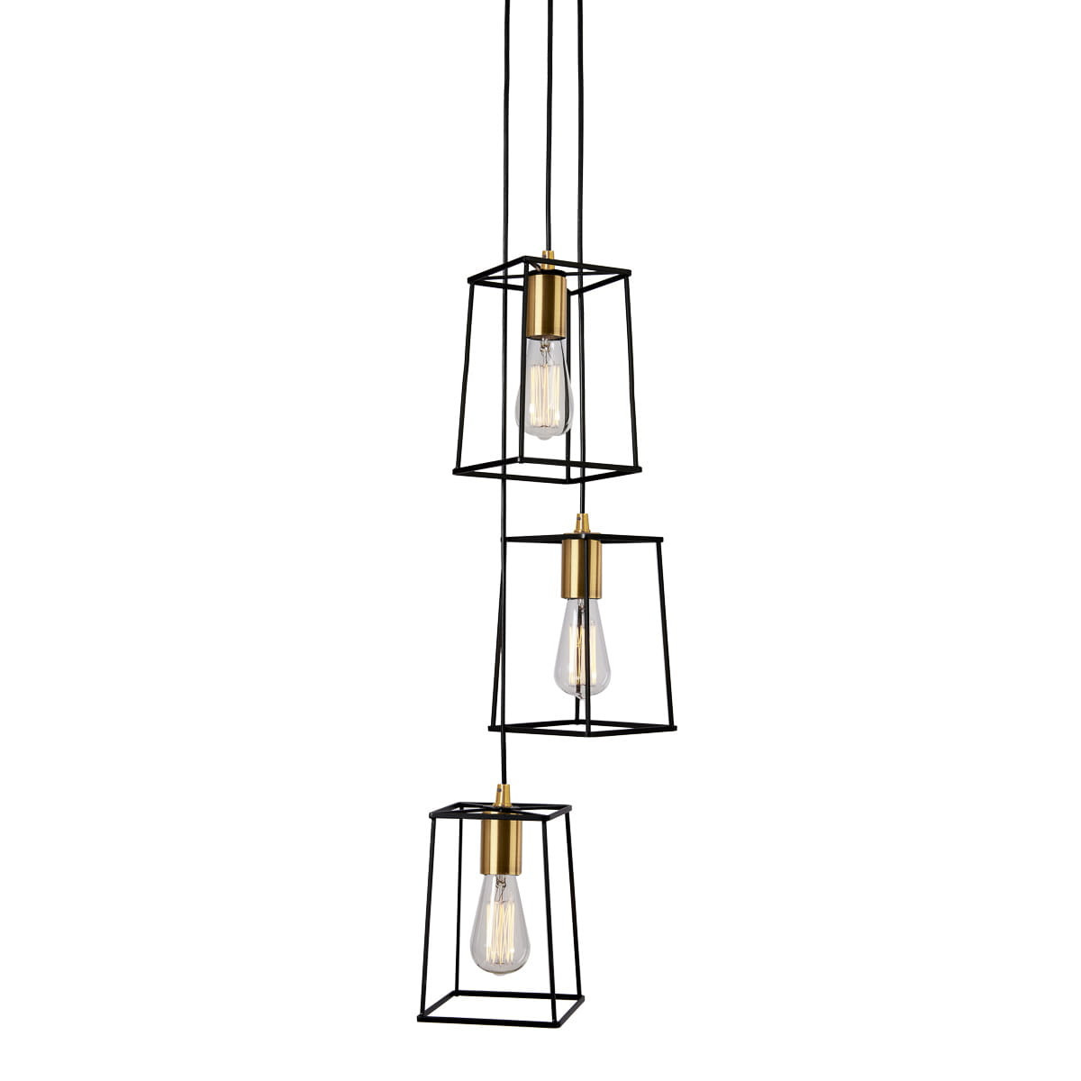 Lampa wisząca czarny mat-złota Alanis 3xE27x60W Italux