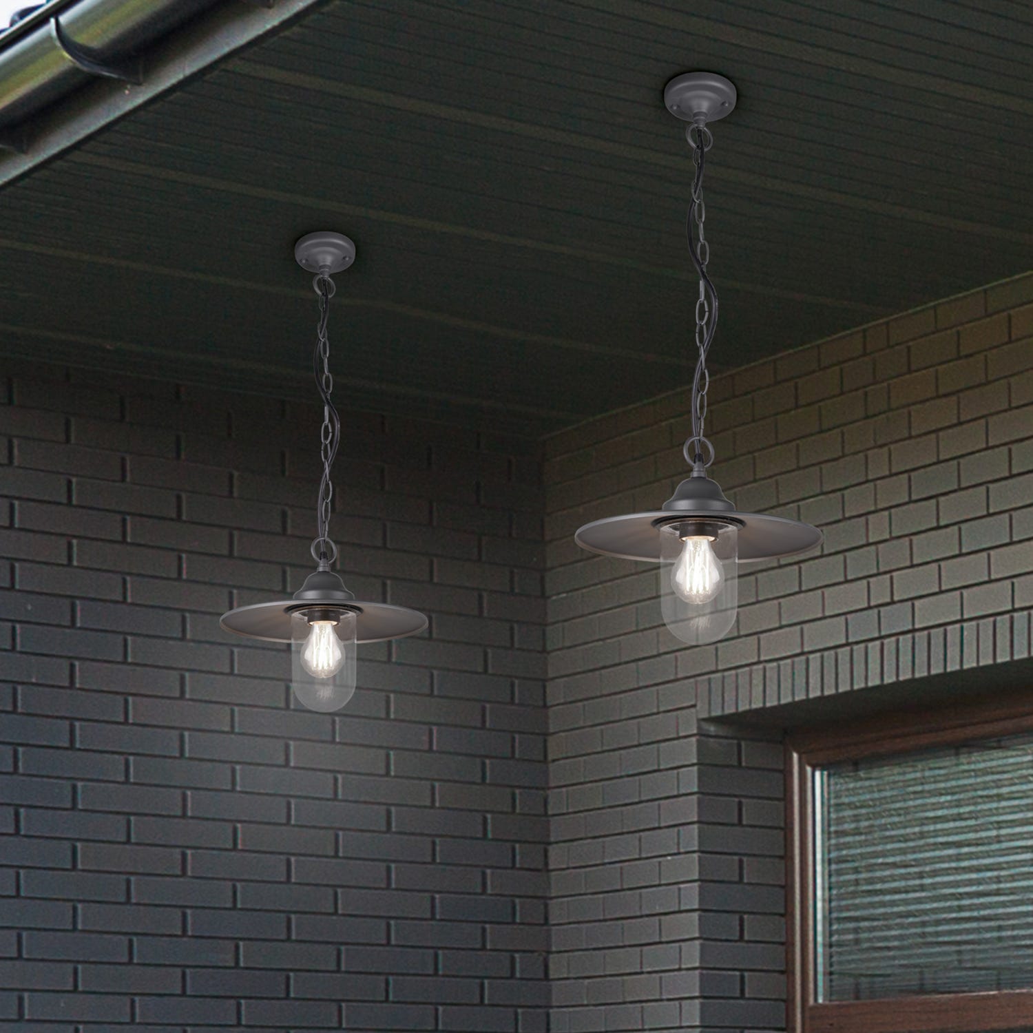 Lampadario da esterni antracite Brenta Trio