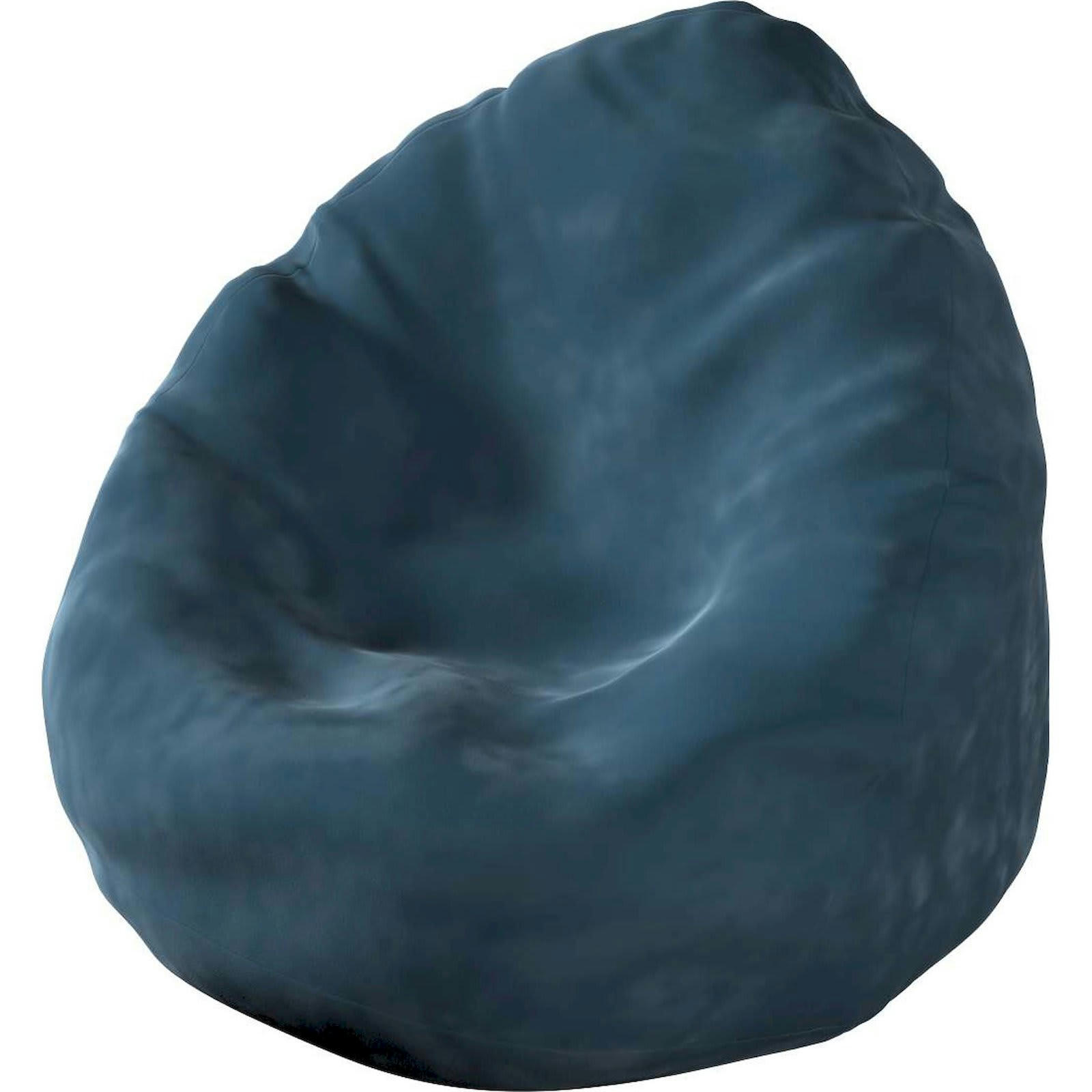 POSH VELVET - Pouf Polyester Bleu