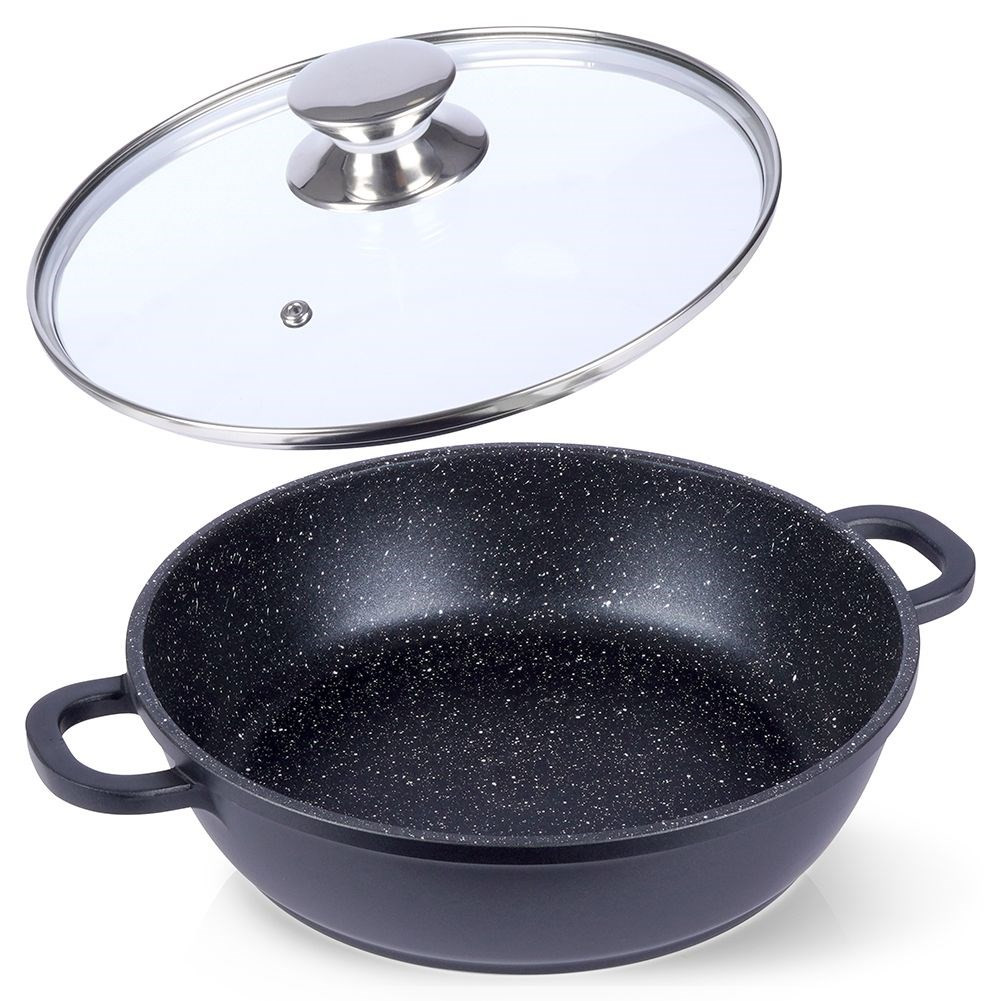 Patelnia z pokrywką granitowa 24 cm GRANDE
