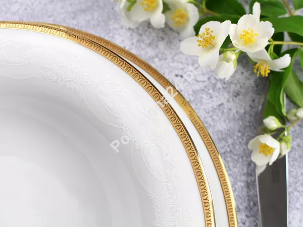 Komplet talerzy na 6 osób (18 el) Bogucice - Antonio Gold Plus 1171