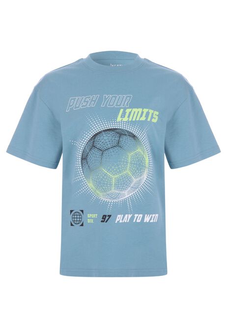 Older Boys Teal Push Your Limits Short Sleeve T-shirt