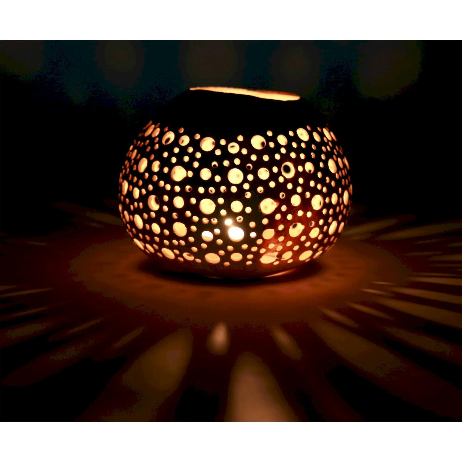 BALI BAZAR - Bougeoir Noix de coco Bois clair