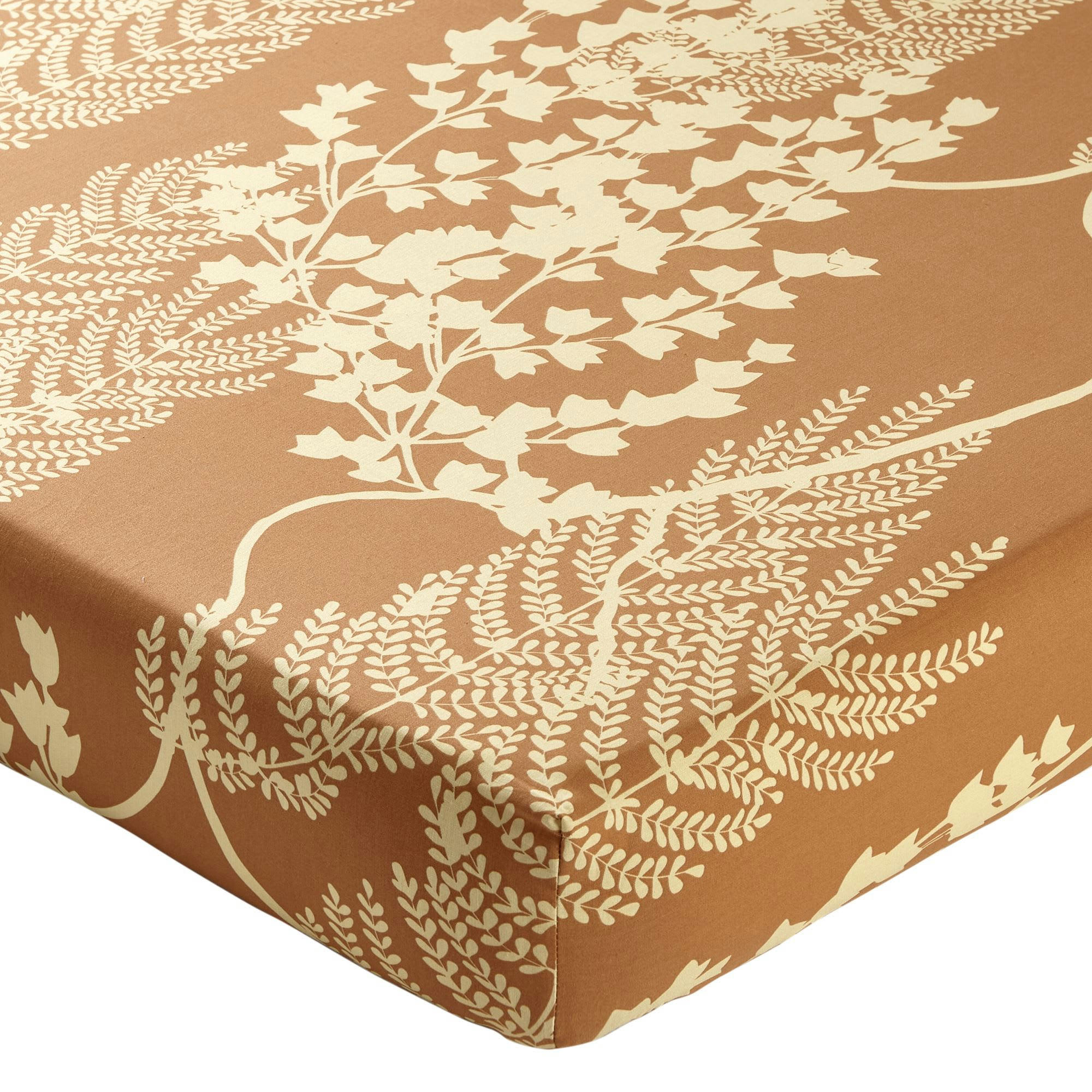 NATURE DOREE - Drap-housse 140x190x28 jaune en coton